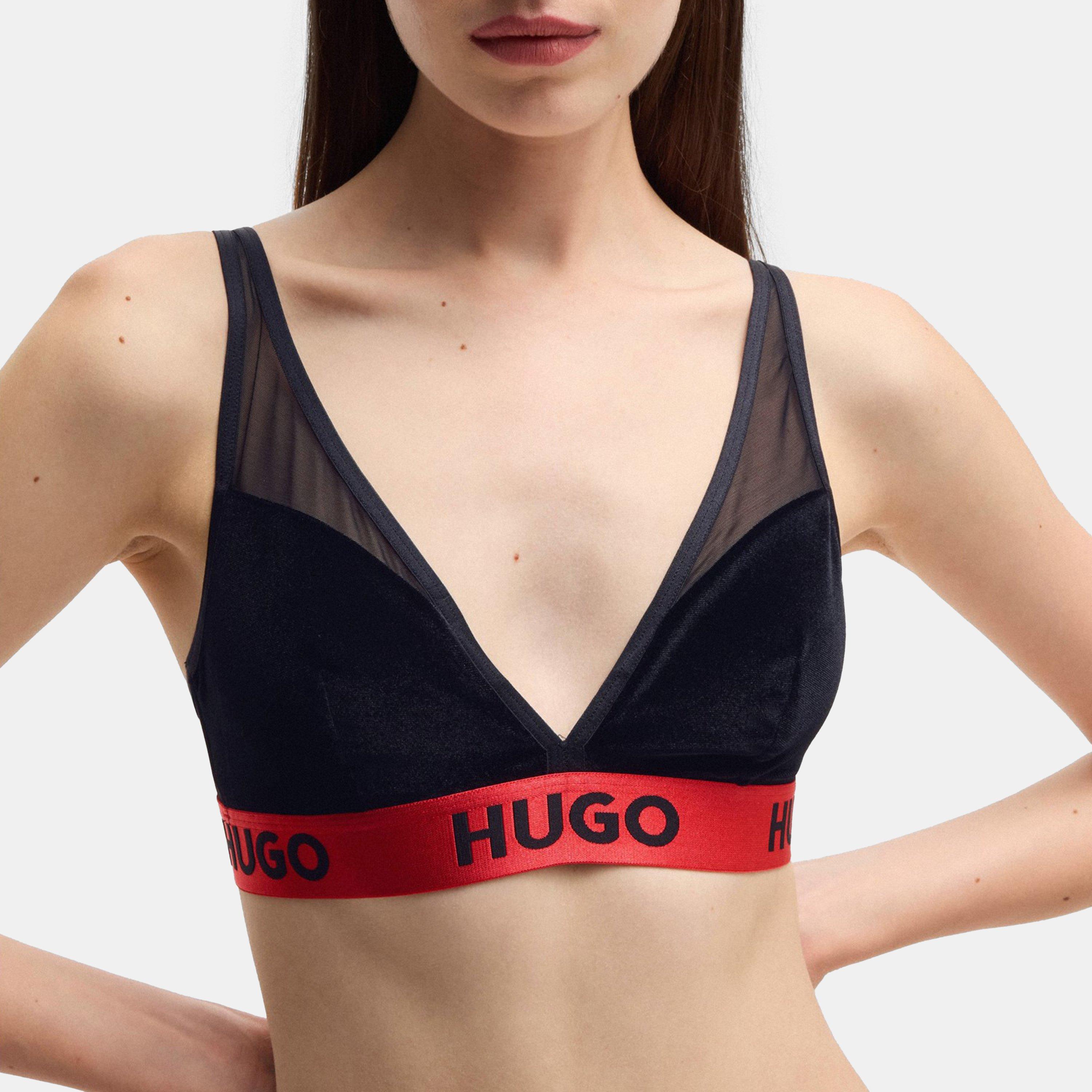 Black - Hugo - Velvet Triangle Bralette - 5