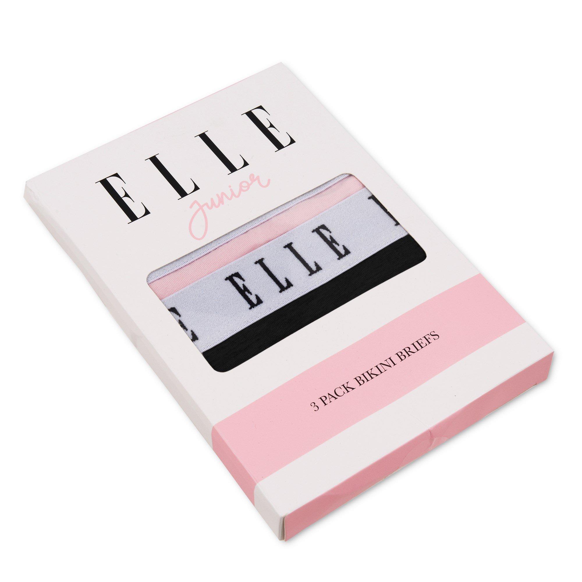 White/Pink/Blk - Elle - 3 Pack of Hipster Briefs Junior Girls - 2