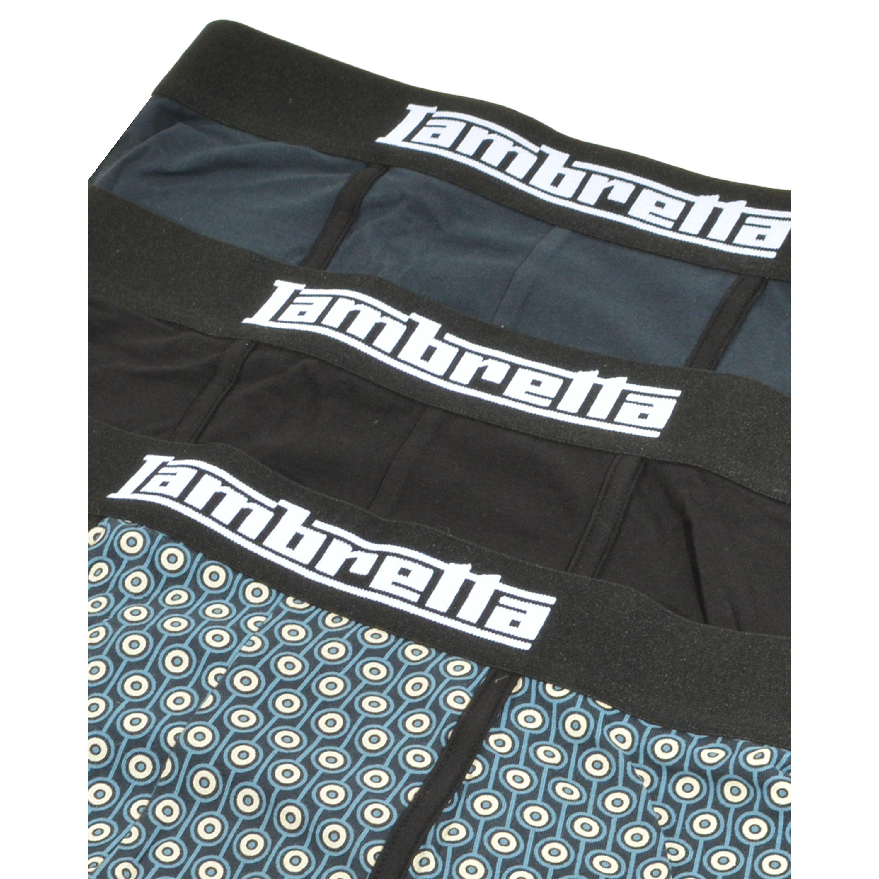 Nvy/Silvr/Black - Lambretta - Men's Target 3 Pack Boxers - 3