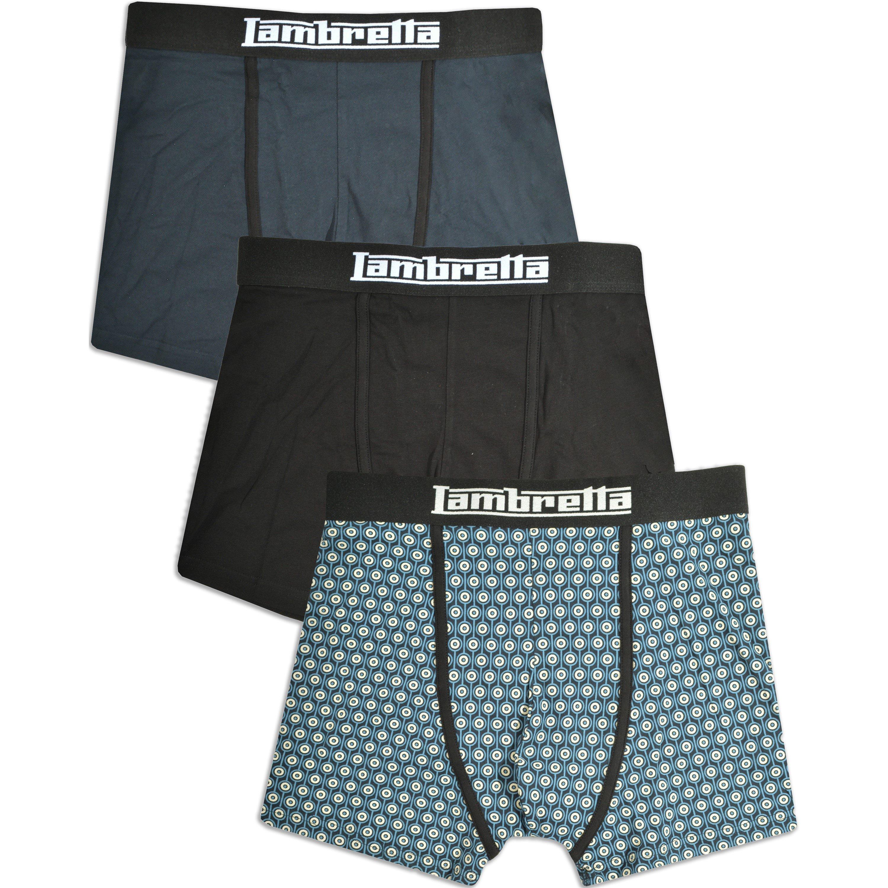 Nvy/Silvr/Black - Lambretta - Men's Target 3 Pack Boxers - 4