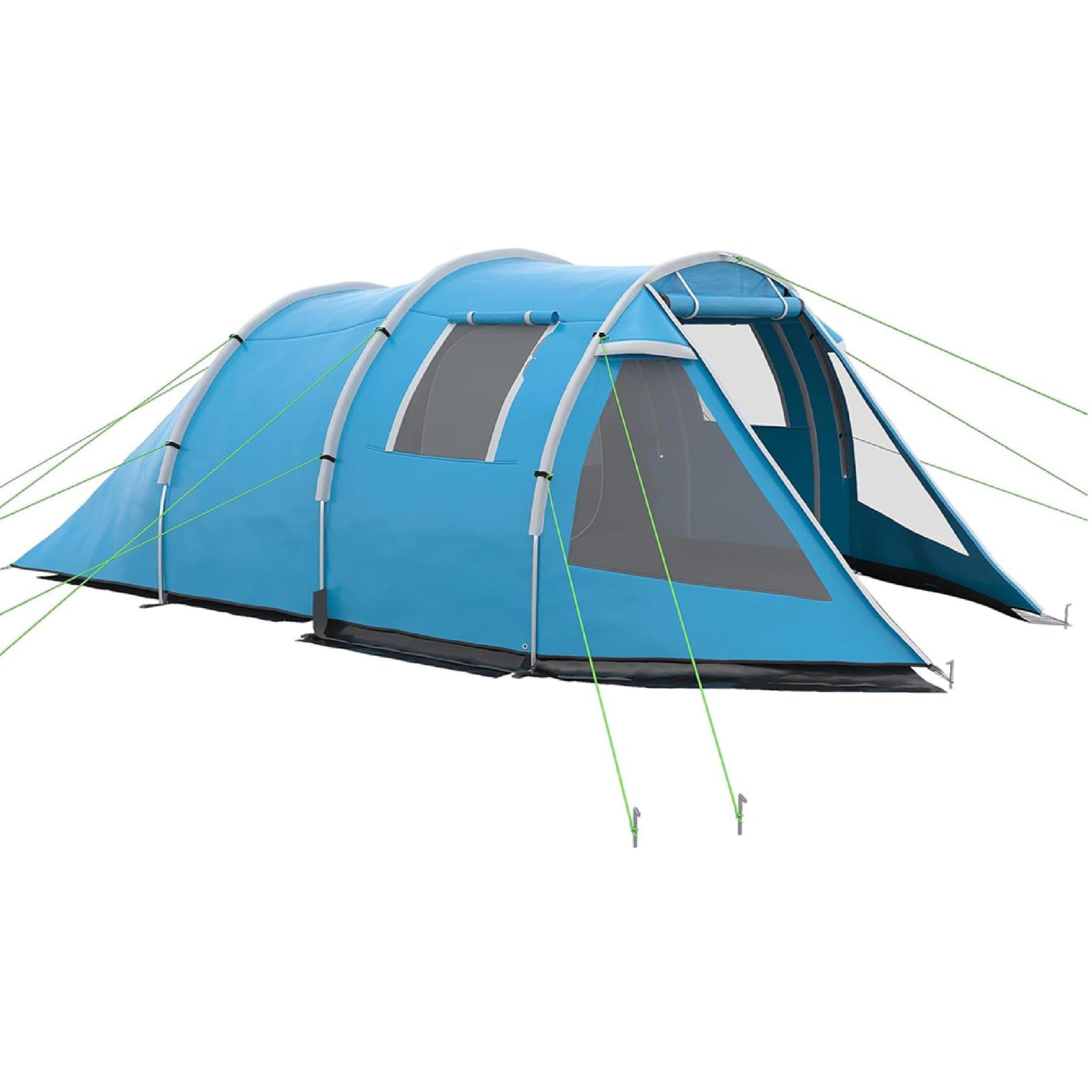 Blue - Outsunny - Two Room Tunnel Tent - 1