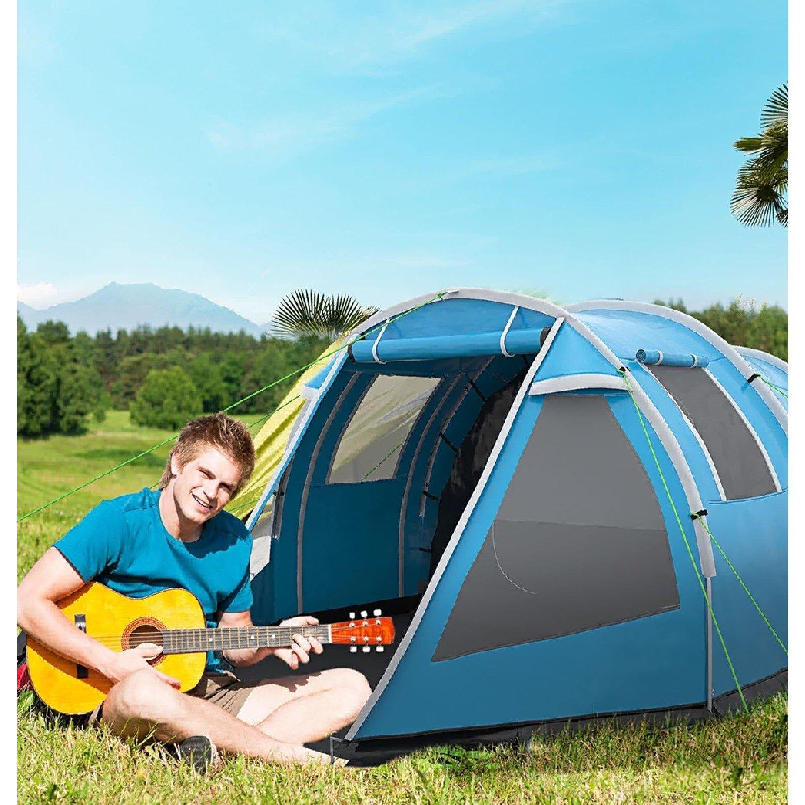 Blue - Outsunny - Two Room Tunnel Tent - 2