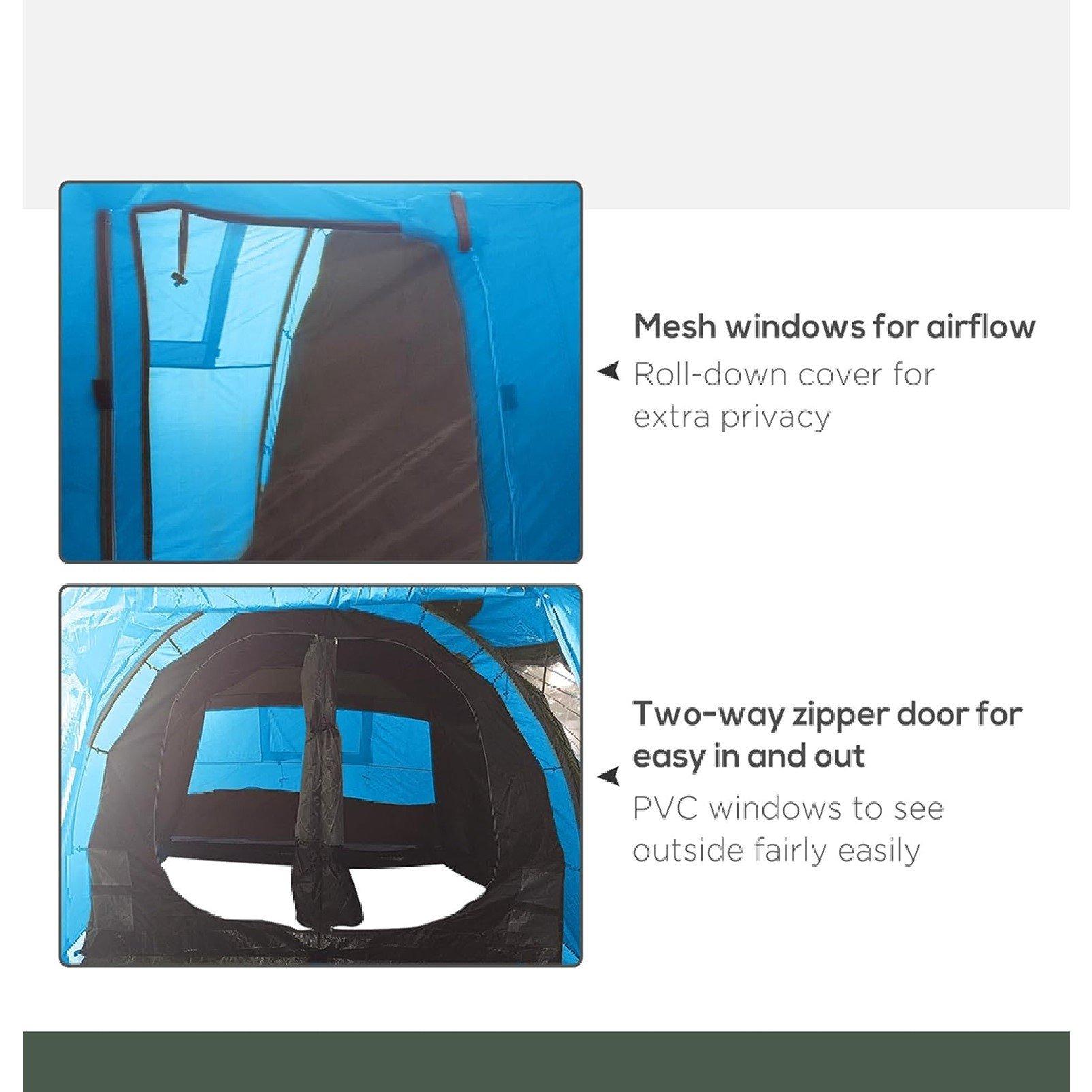 Blue - Outsunny - Two Room Tunnel Tent - 6