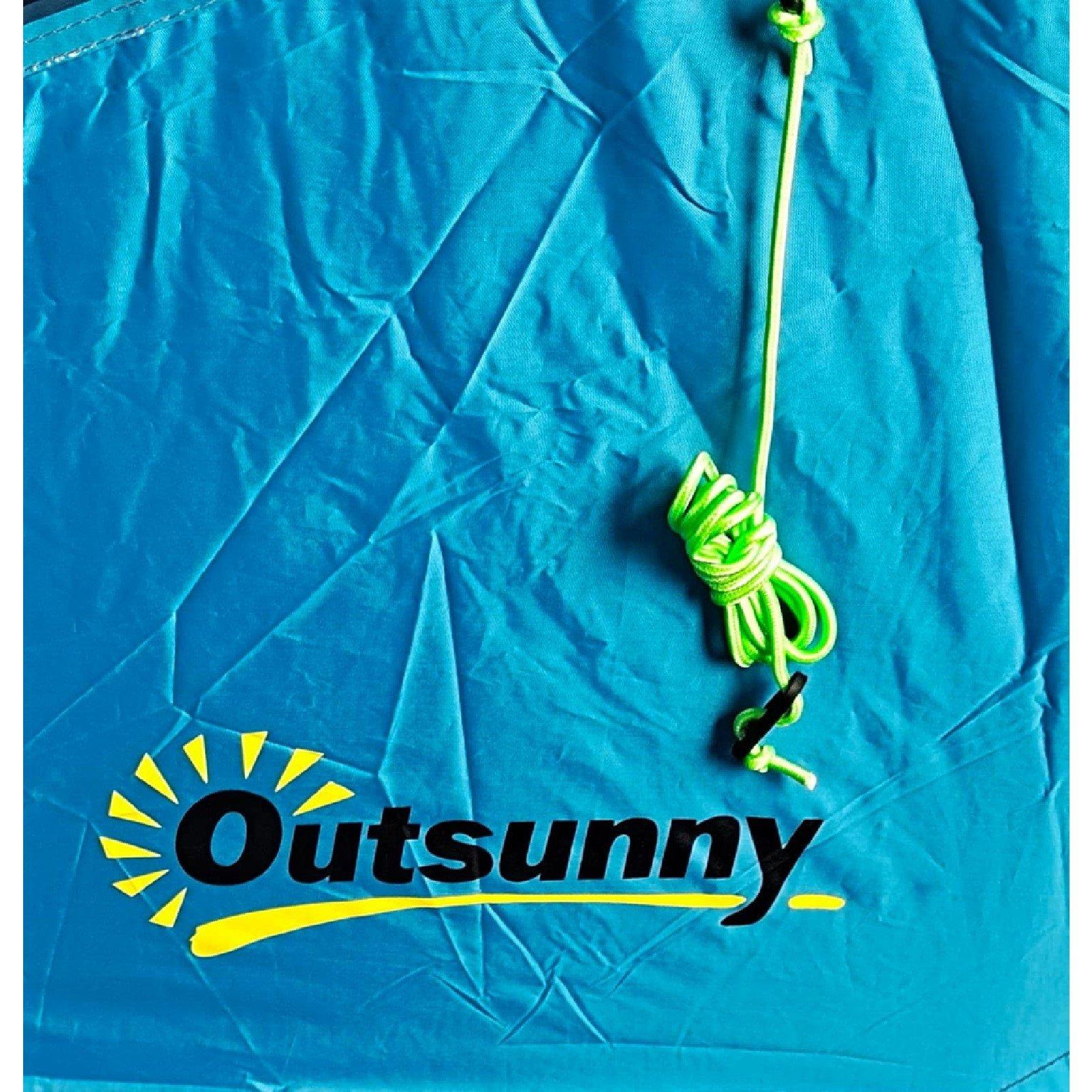 Blue - Outsunny - Two Room Tunnel Tent - 9