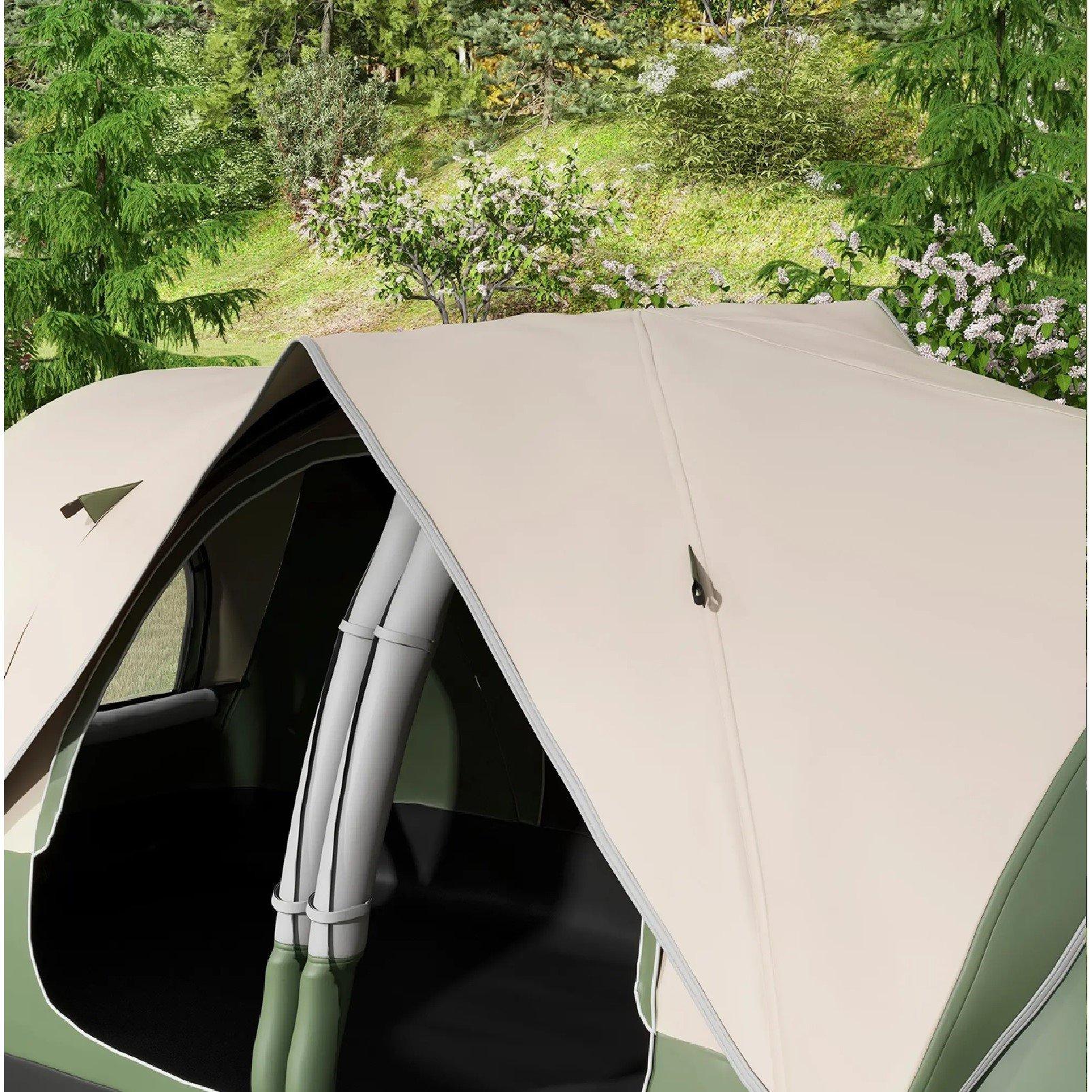 Green - Outsunny - Six-Man Tent with Two Rooms - 9