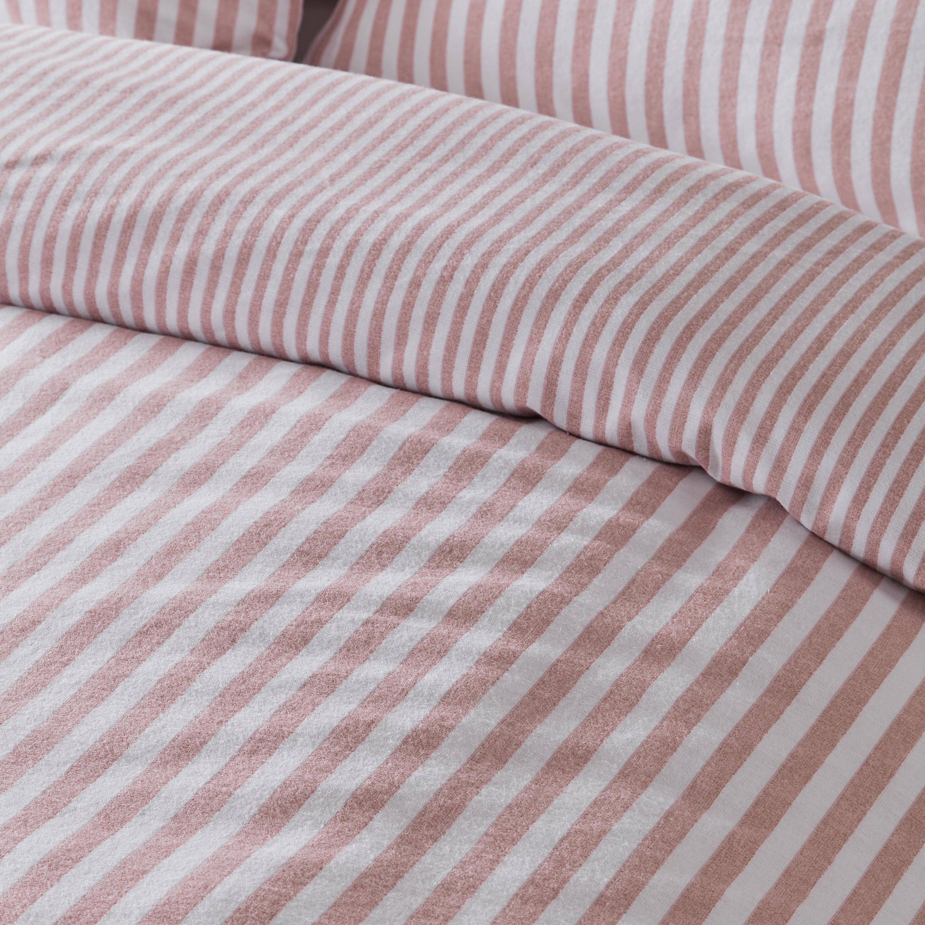 Rumenilo - Catherine Lansfield - Brushed Cotton Stripe Reversible Duvet Cover Set - 4