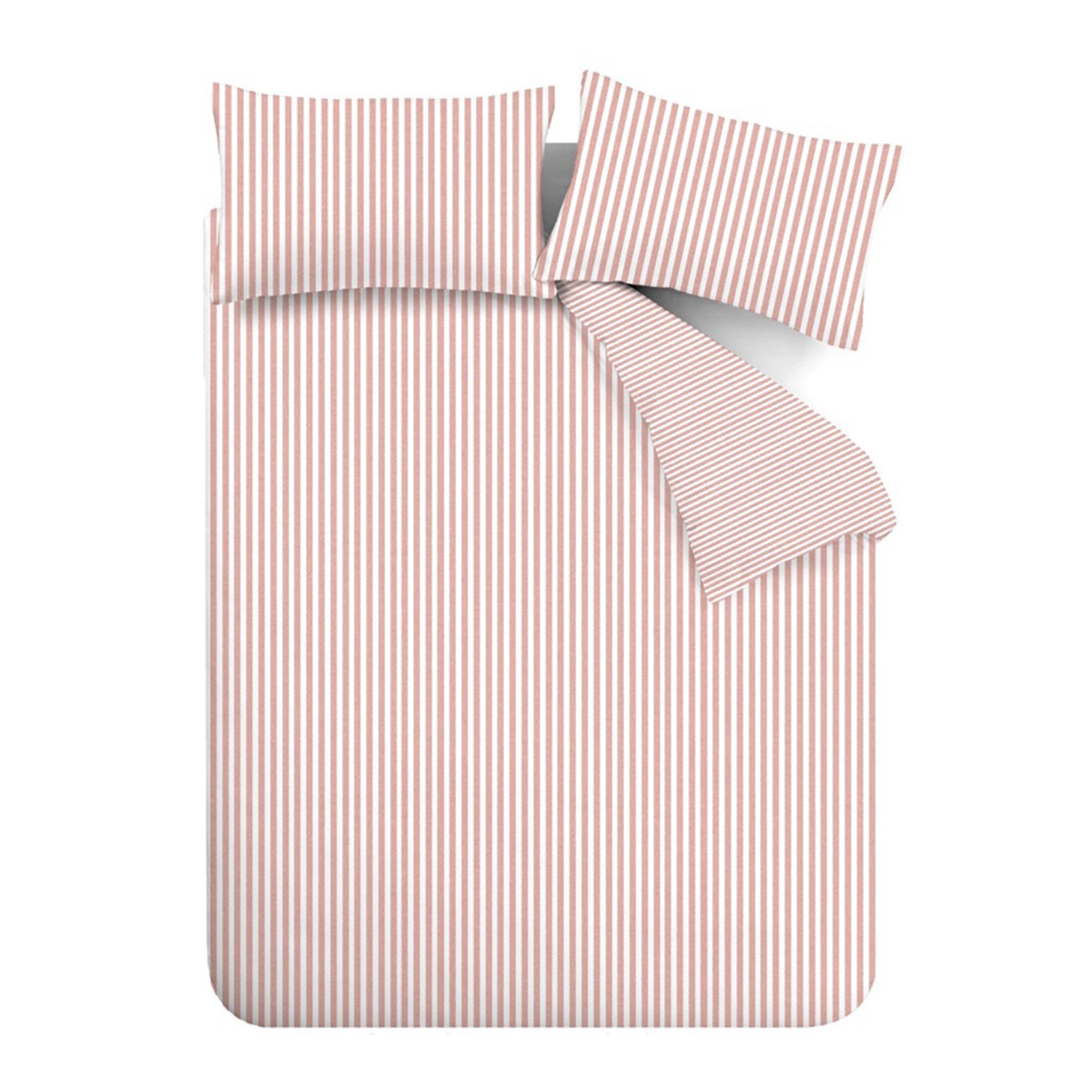 Rumenilo - Catherine Lansfield - Brushed Cotton Stripe Reversible Duvet Cover Set - 5