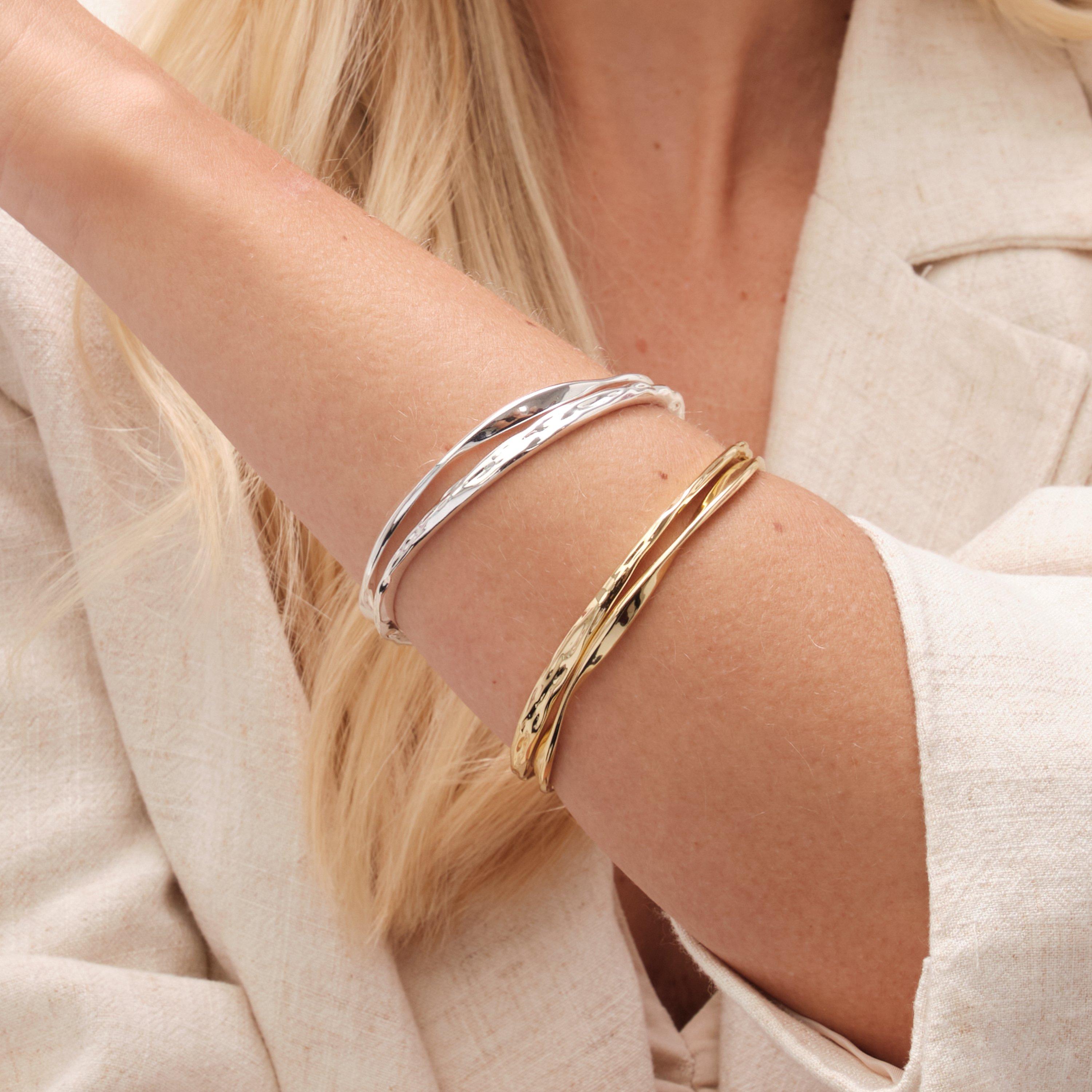 Gold - Jon Richard - Gold Plated Polished Bangles - Pack Of 2 - 3