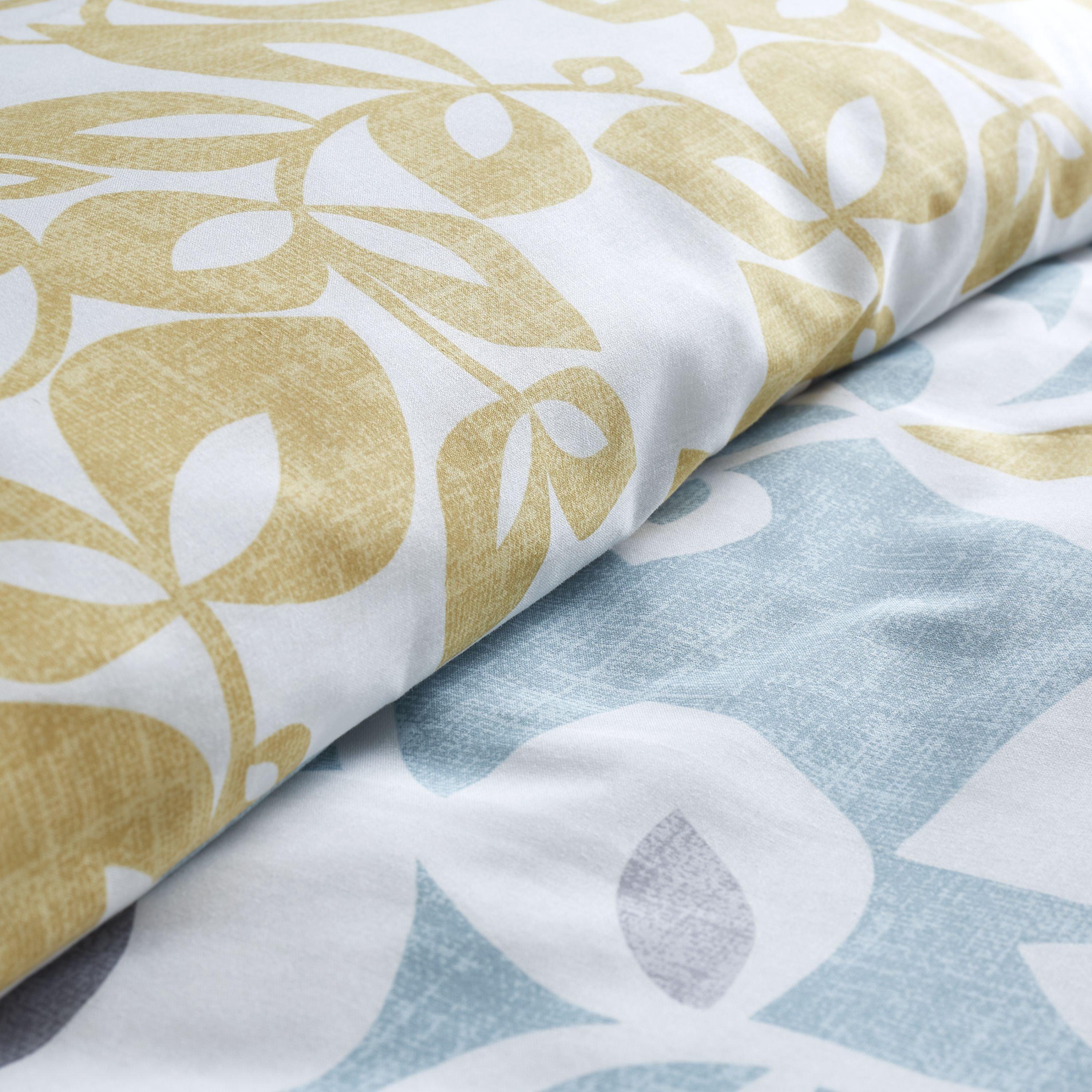Groenblauw - Catherine Lansfield - Leaf Reversible Duvet Cover Set - 3