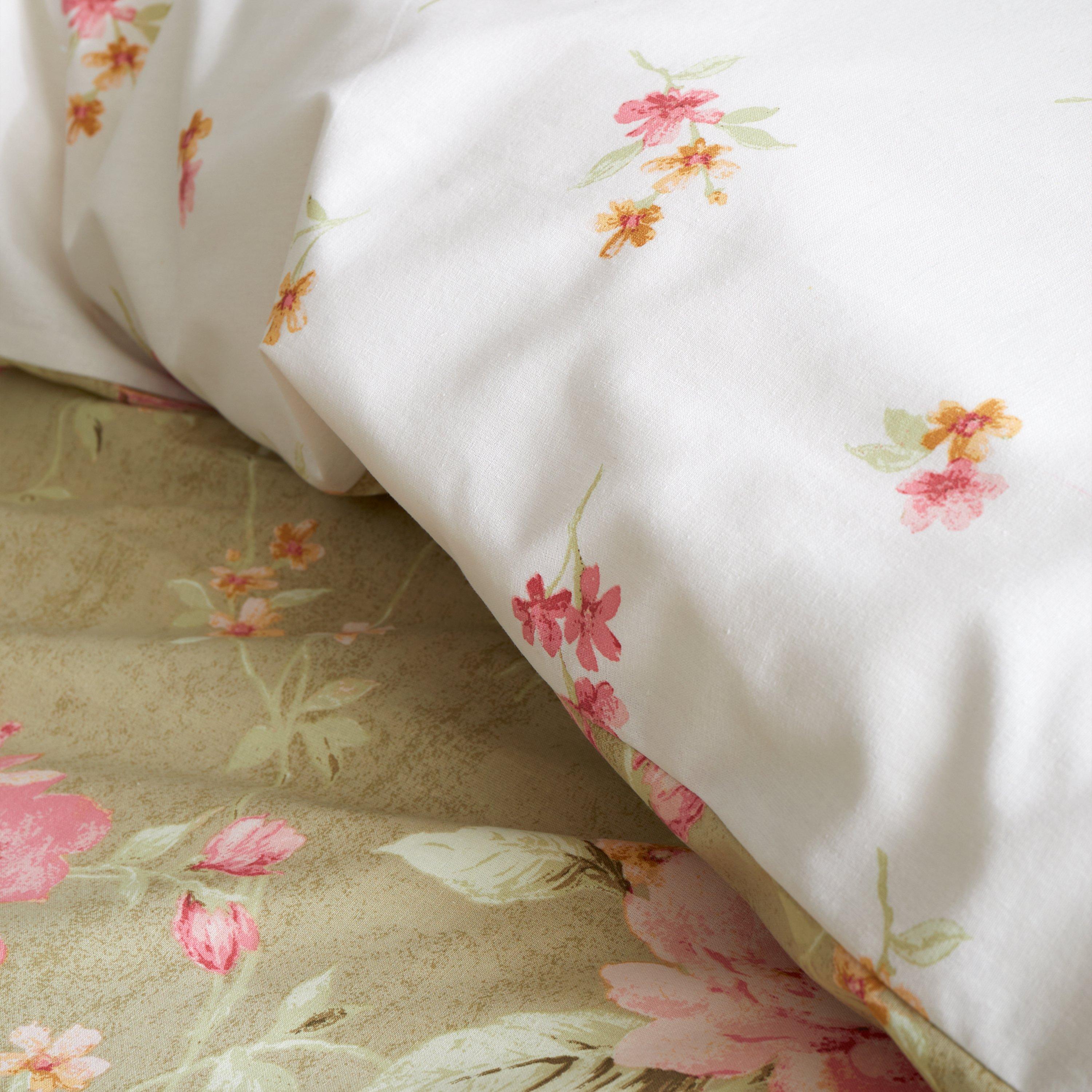 Green - Bridgerton by CL - Penelope Floral Reversible Duvet Cover Set - 5