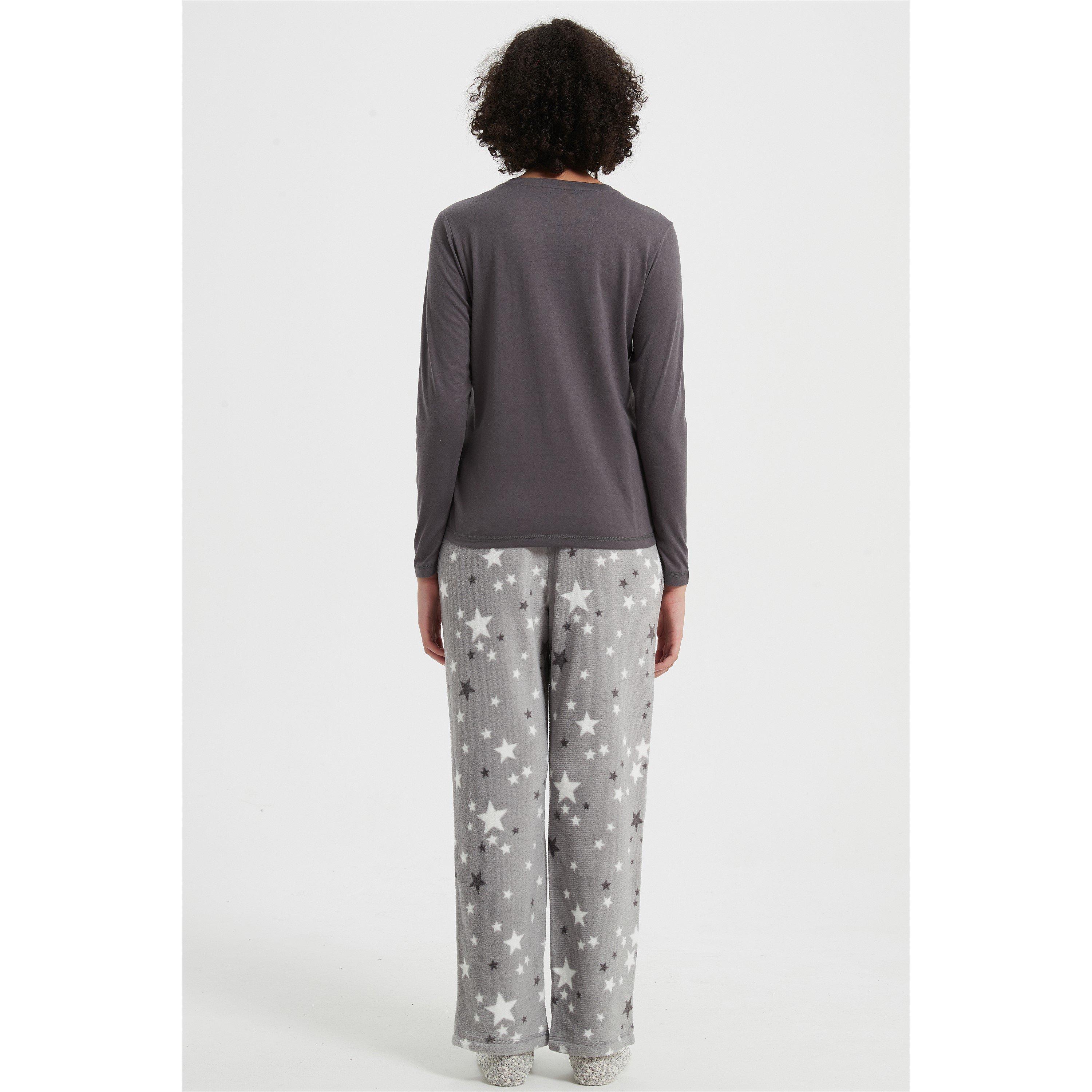 Grey - Linea - Long-Sleeve Pyjama Set - 3