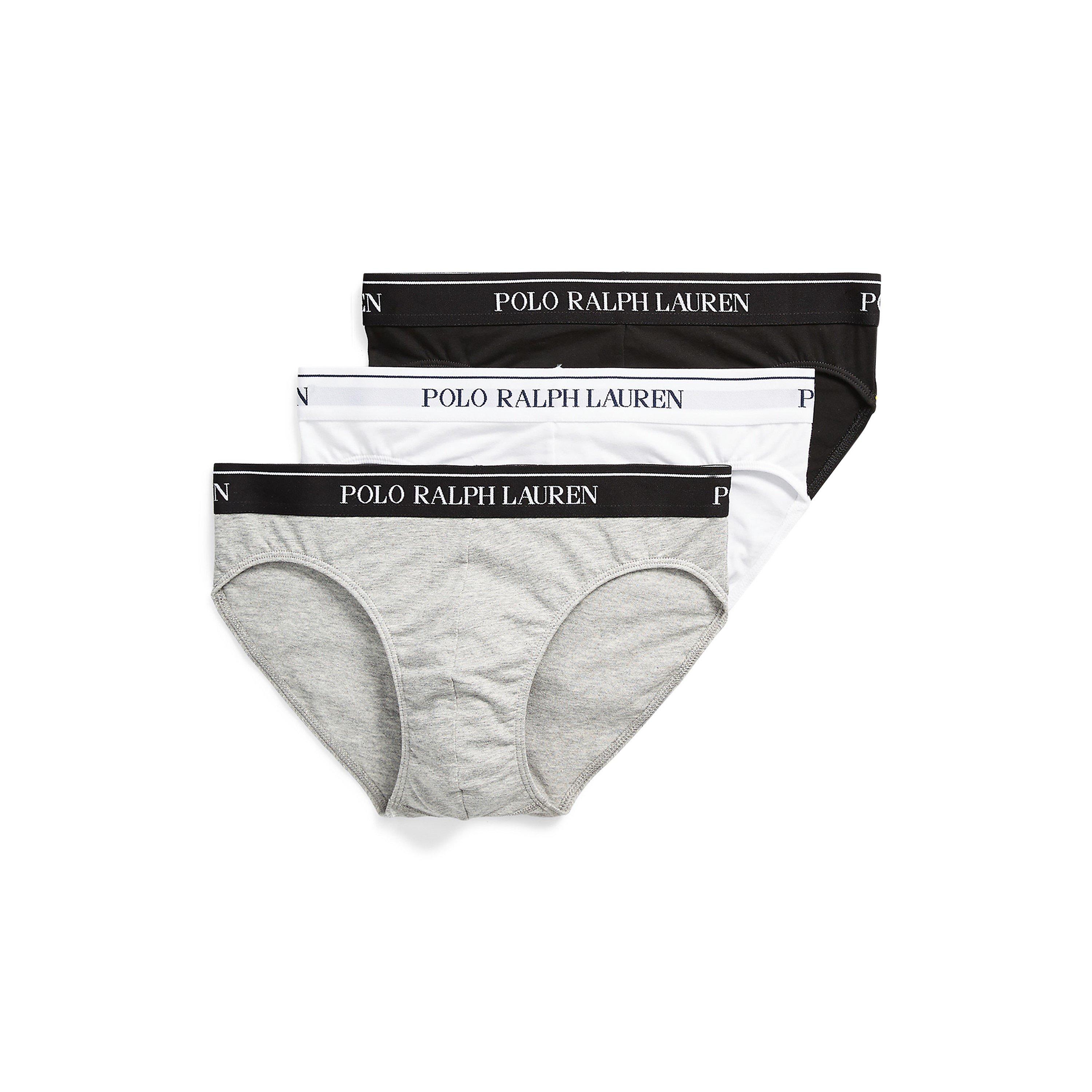 Polo Ralph Lauren Men's Cotton 3-Pack Boxer Briefs - Blk/Wht/Grey - Small