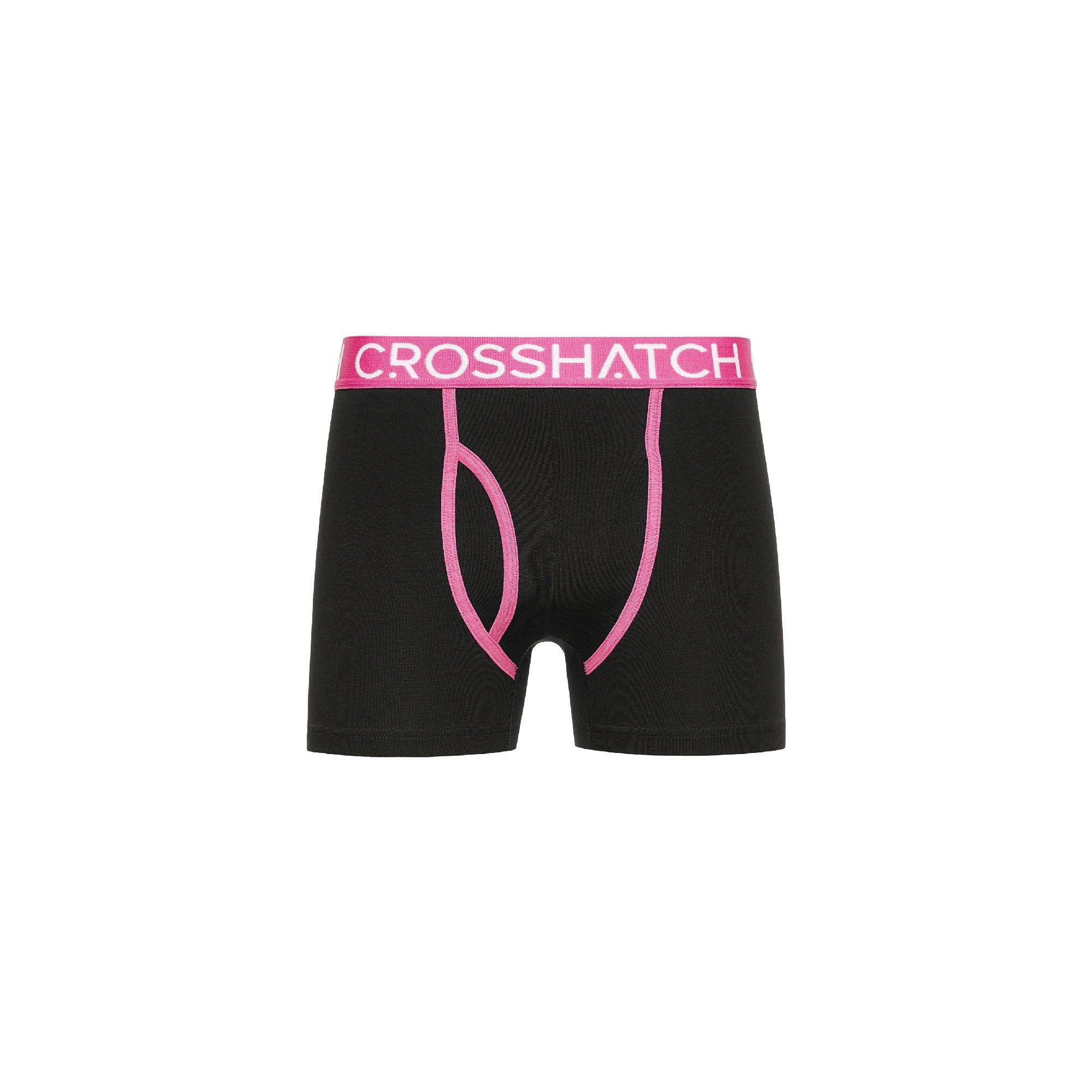 Fuchsia - Crosshatch - Men's Crystaline 3 Pack Boxer Briefs - 3