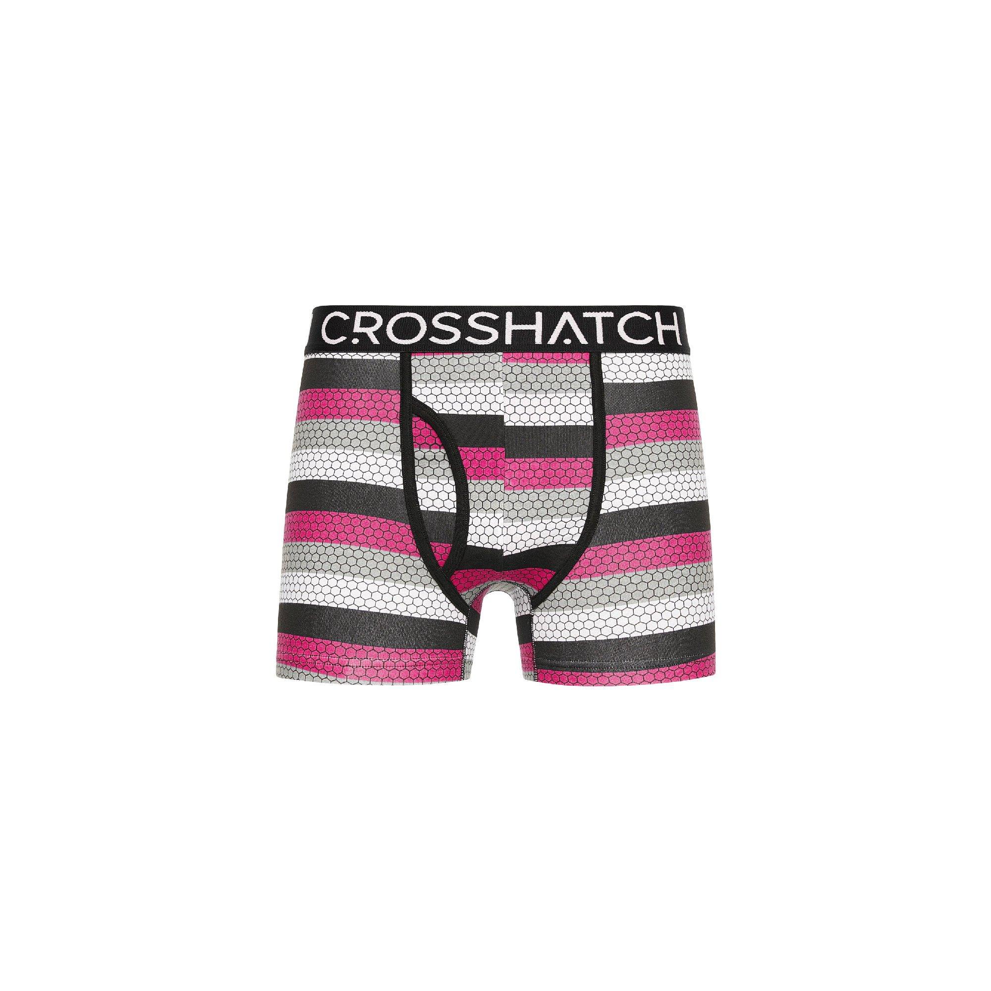 Fuchsia - Crosshatch - Men's Crystaline 3 Pack Boxer Briefs - 4