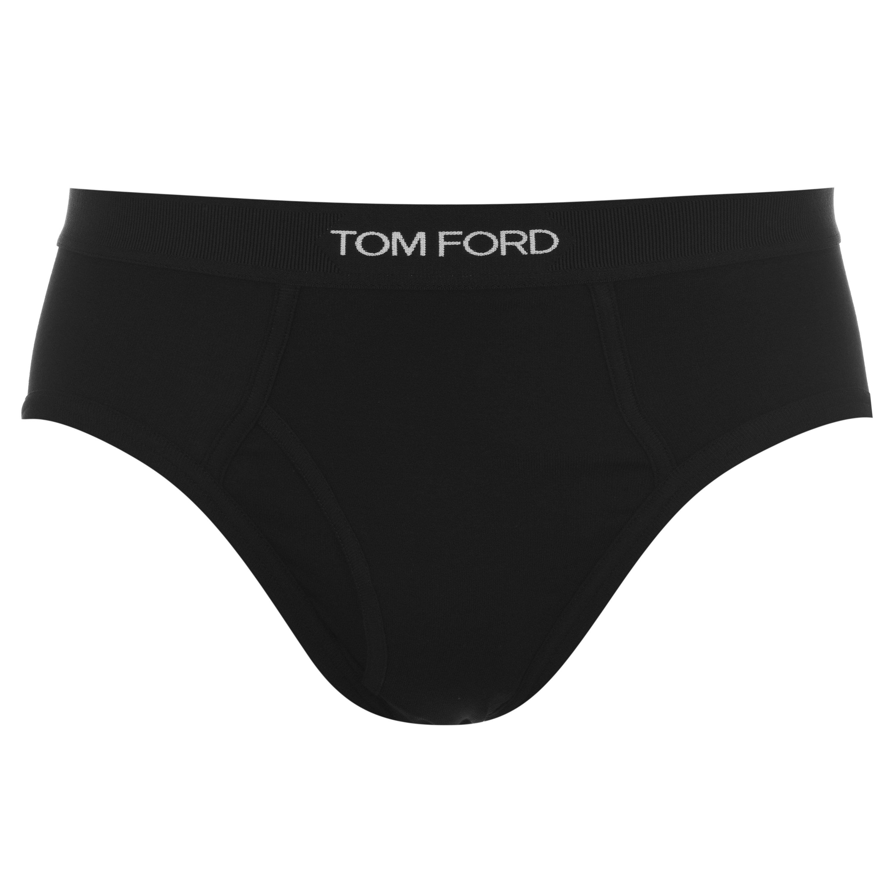 Tom Ford Men's Logo Cotton Briefs - Black 002 - X Large