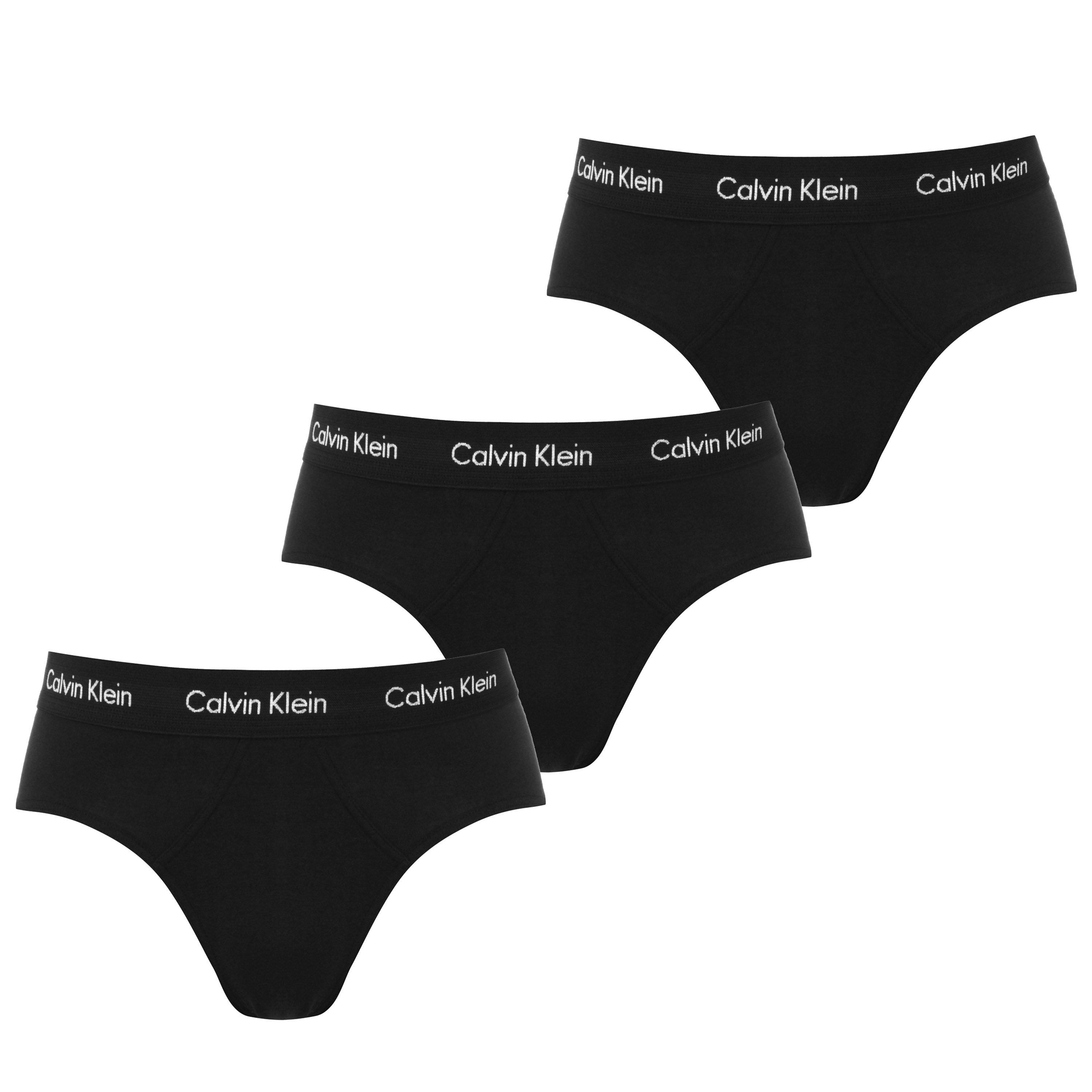 Calvin Klein 3 Pack Briefs - Black/Blk WB - M