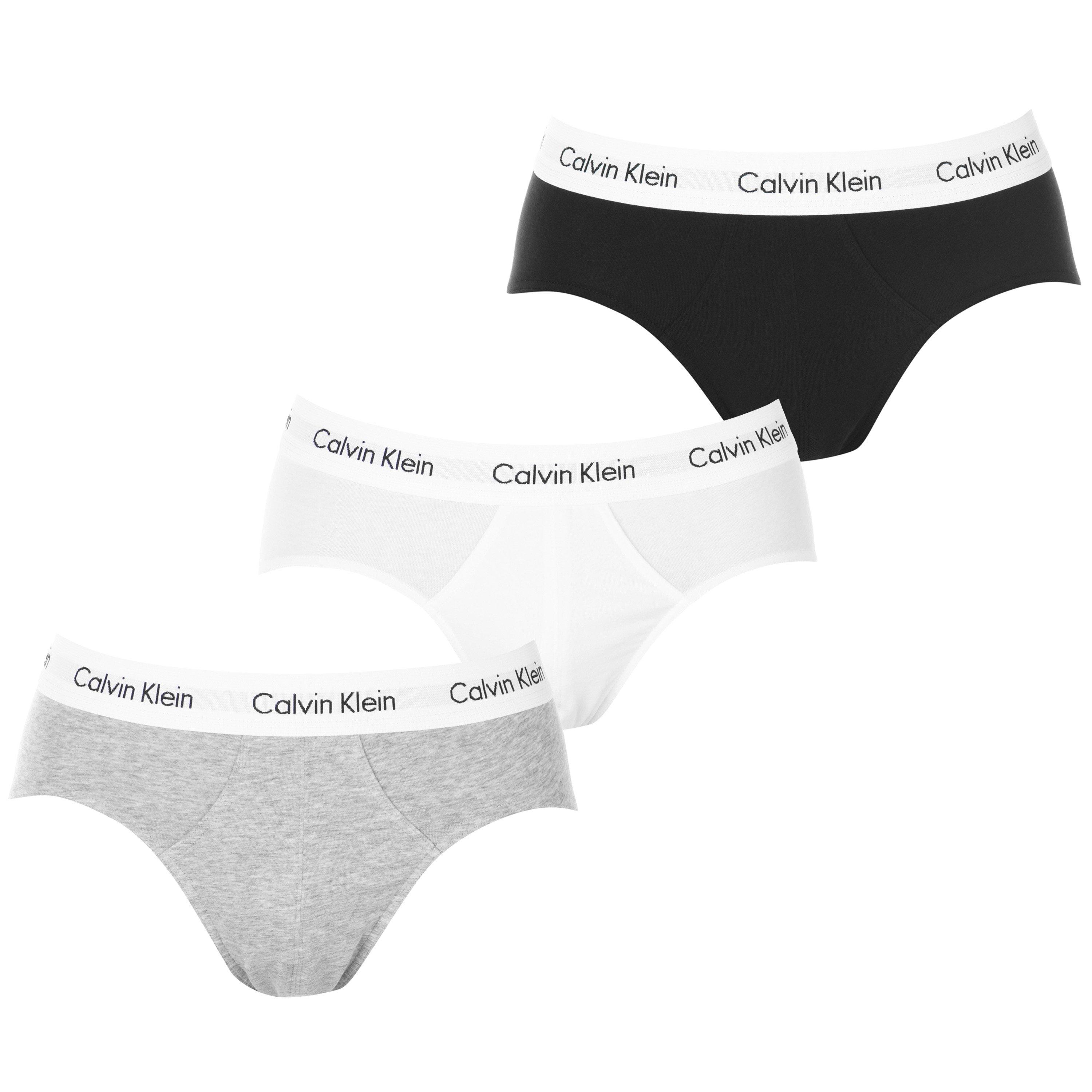 Calvin Klein 3 Pack Briefs - Wht/Blk/Gry - L