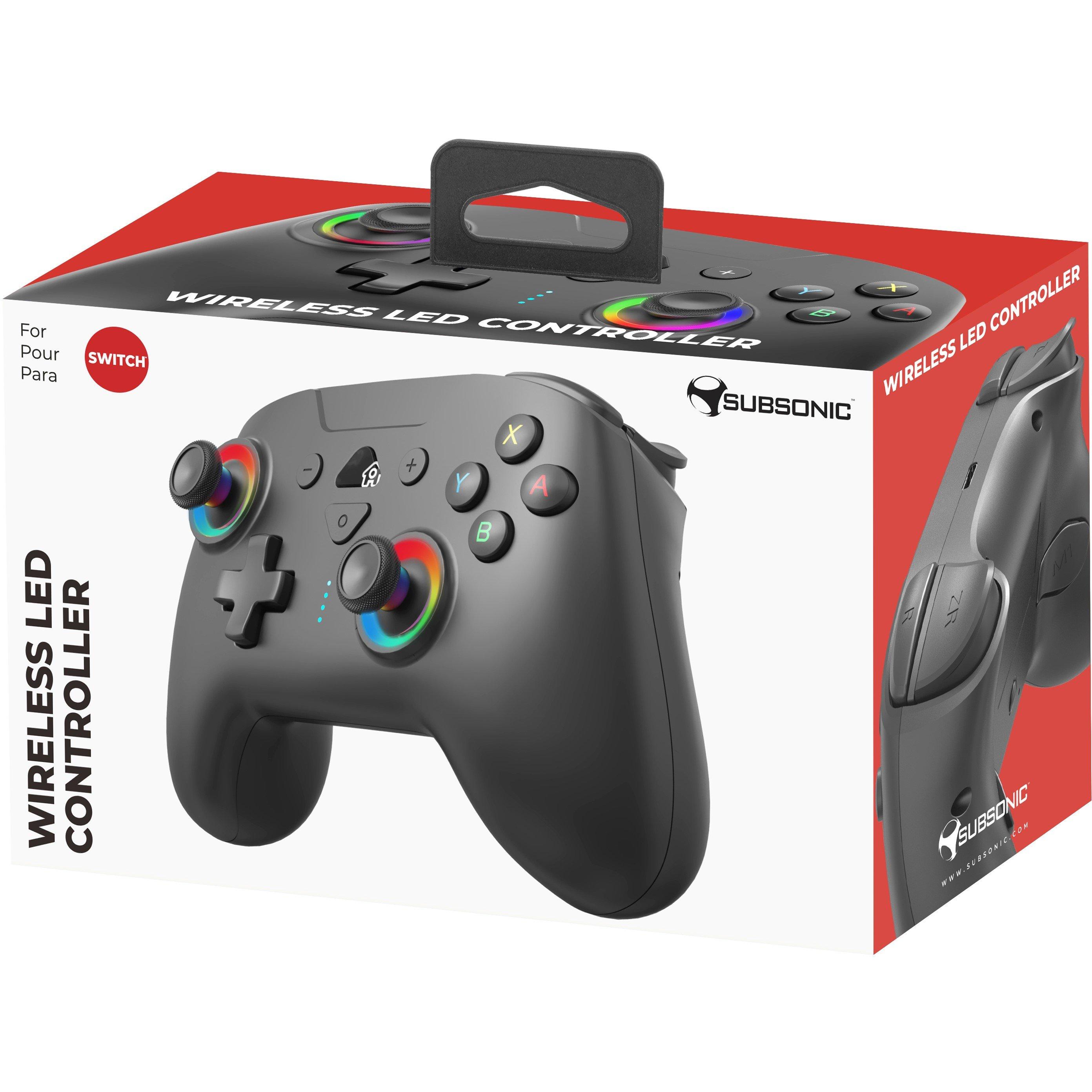Black - Subsonic - Bluetooth Wireless LED Nintendo Switch Controller - 5