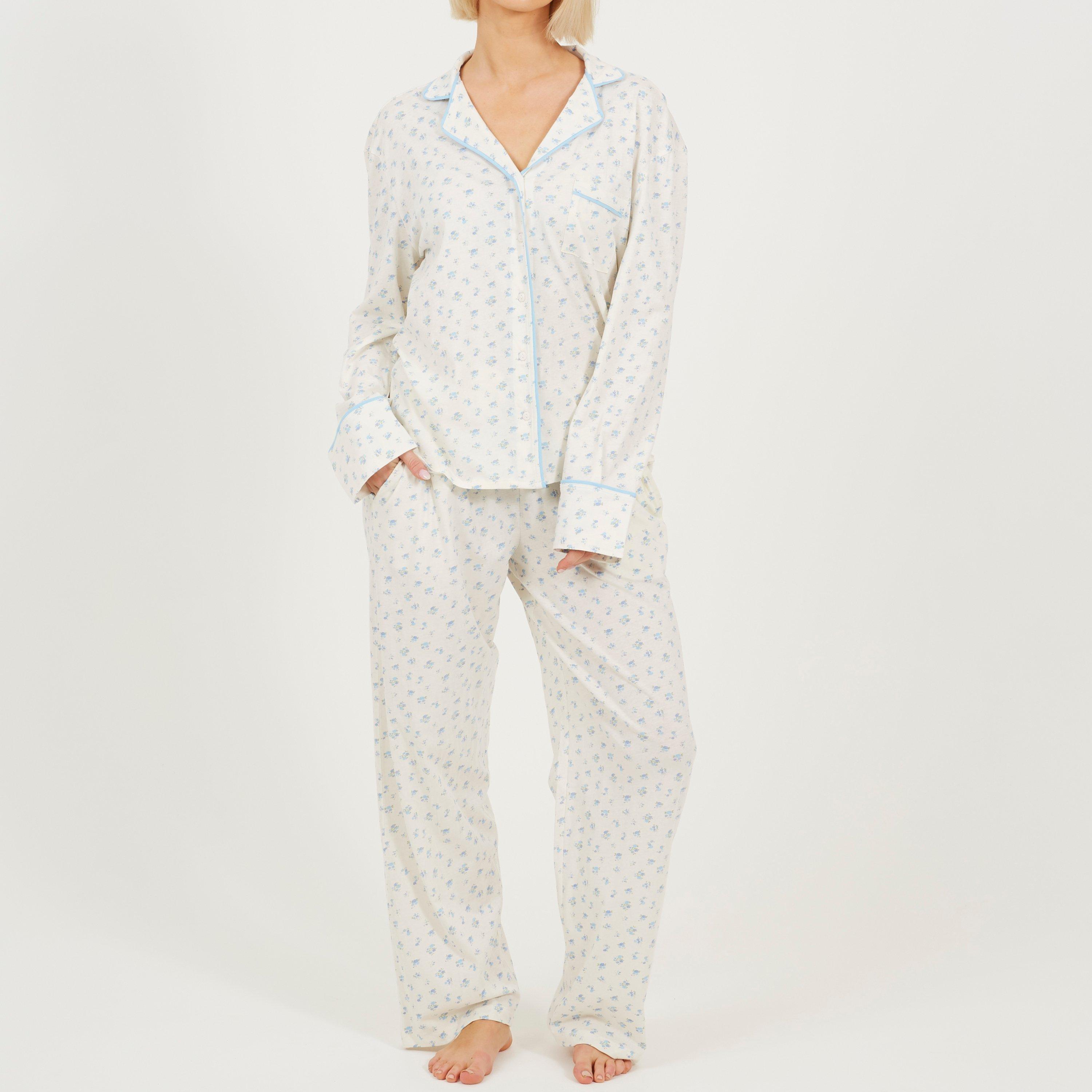 Brave Soul Women's Longsleeve Pyjama Set - Floral Print - 10 (S)