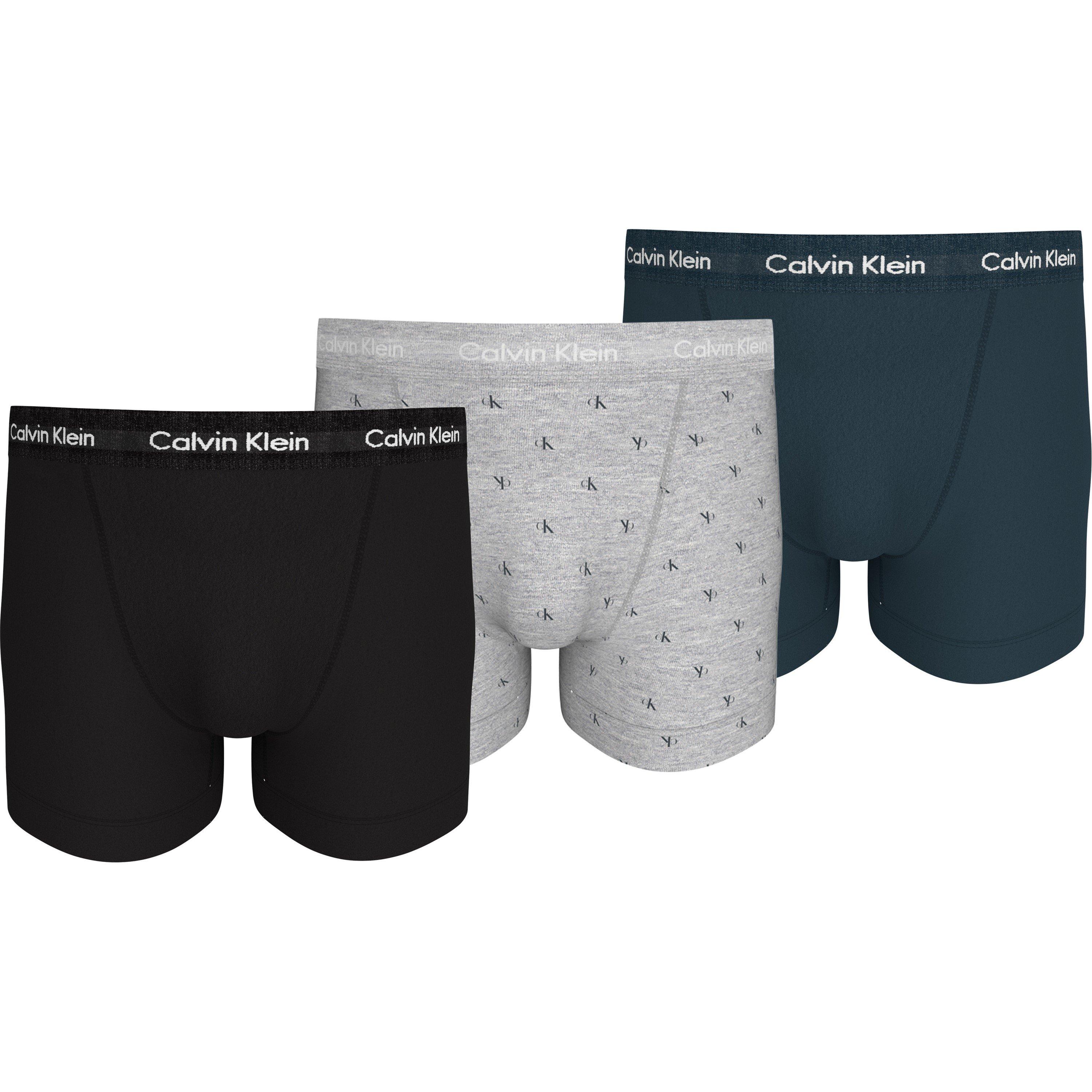Calvin Klein Men's 3-Pack Cotton Stretch Boxer Shorts - Blk/Aop/Nvyqy5 - X Small