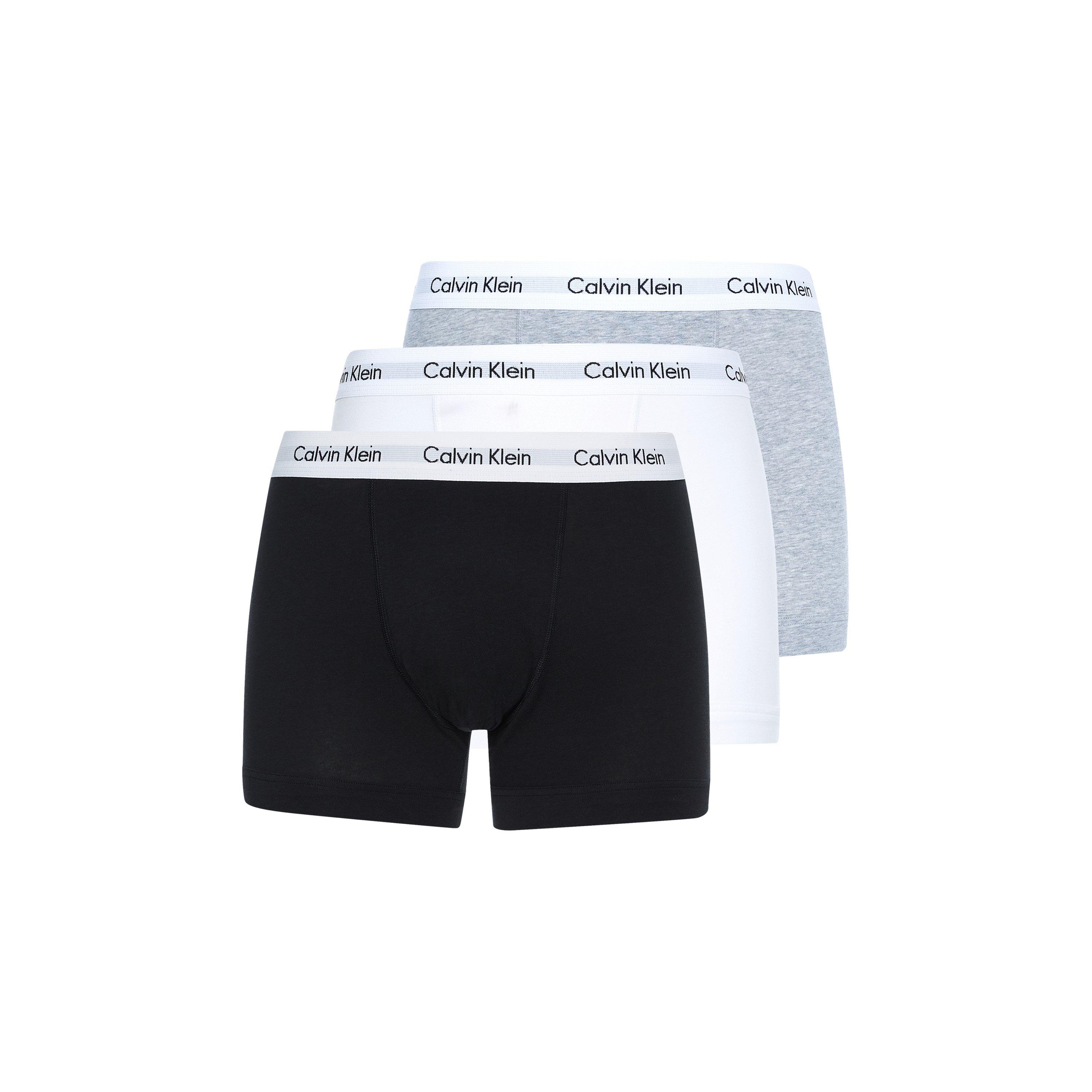 Calvin Klein Men's 3-Pack Cotton Stretch Boxer Shorts - Wht/Blk/Gry - Medium