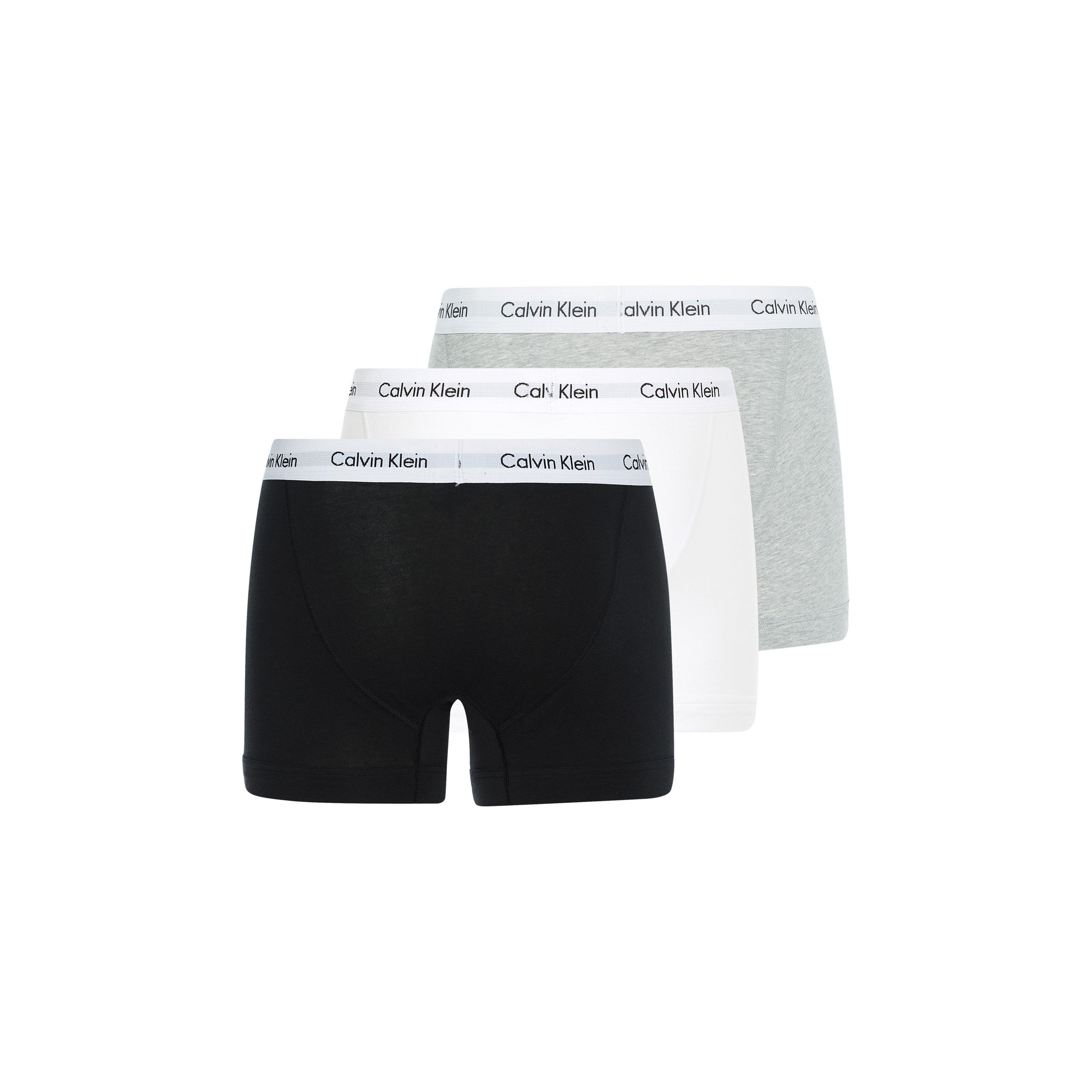 Wht/Blk/Gry - Calvin Klein - Cotton Stretch Boxer Shorts - 2