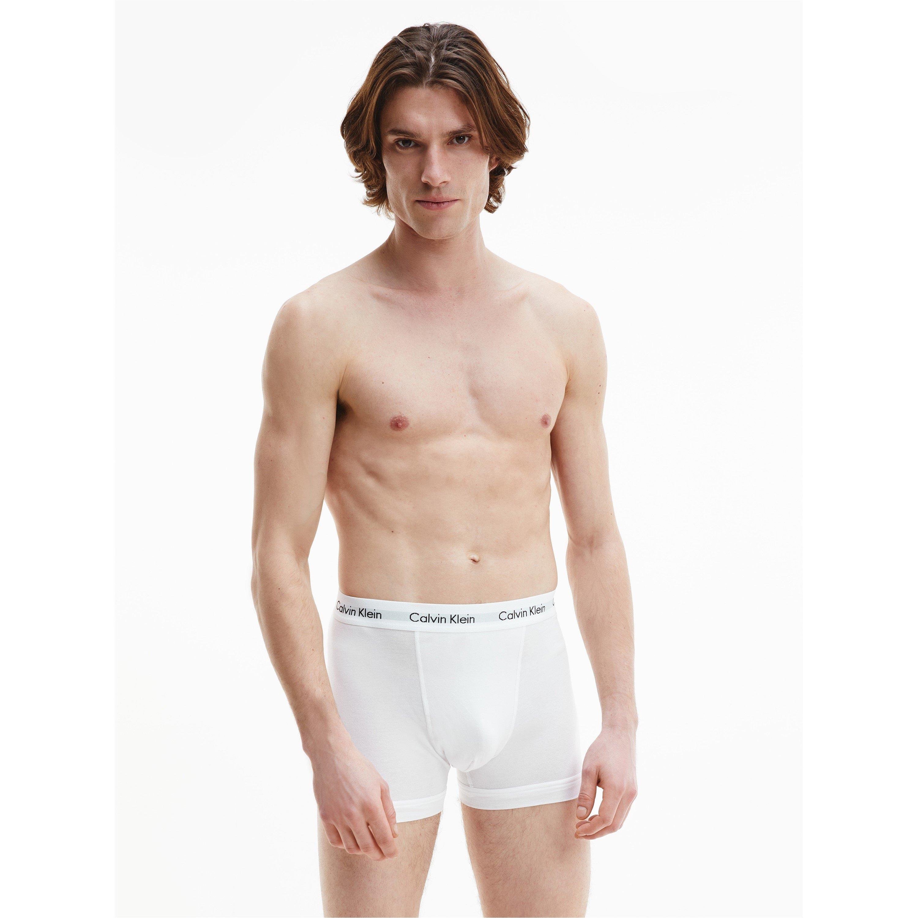 Wht/Blk/Gry - Calvin Klein - Cotton Stretch Boxer Shorts - 4