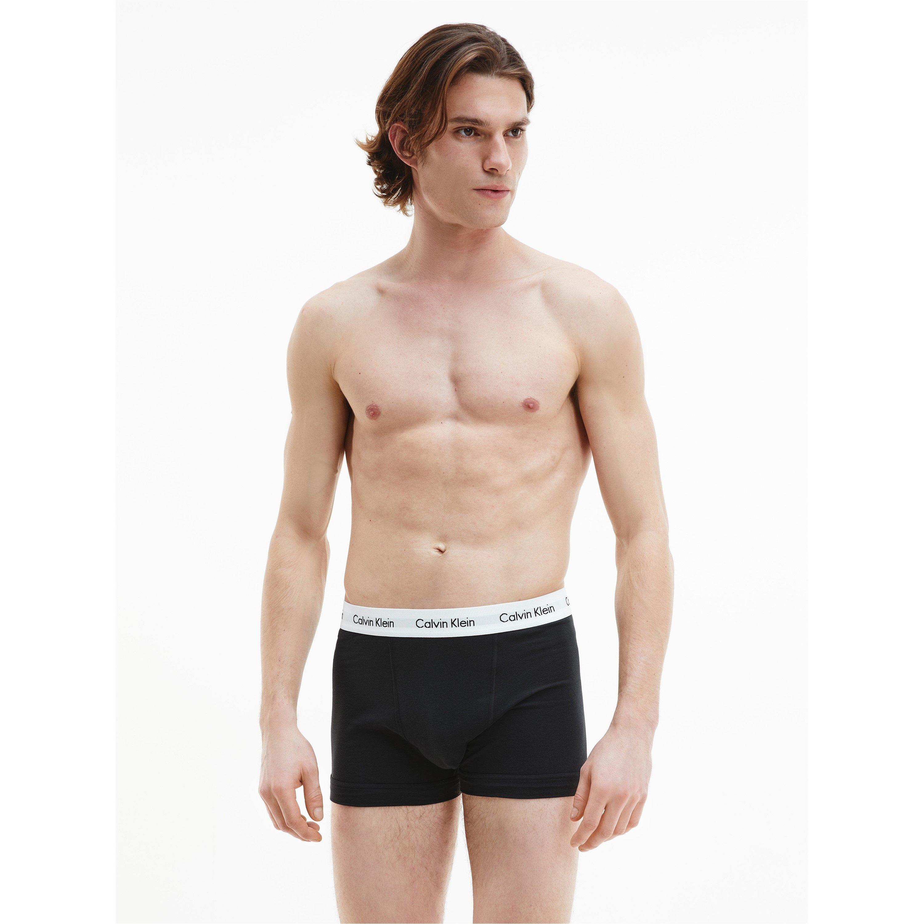 Wht/Blk/Gry - Calvin Klein - Cotton Stretch Boxer Shorts - 5