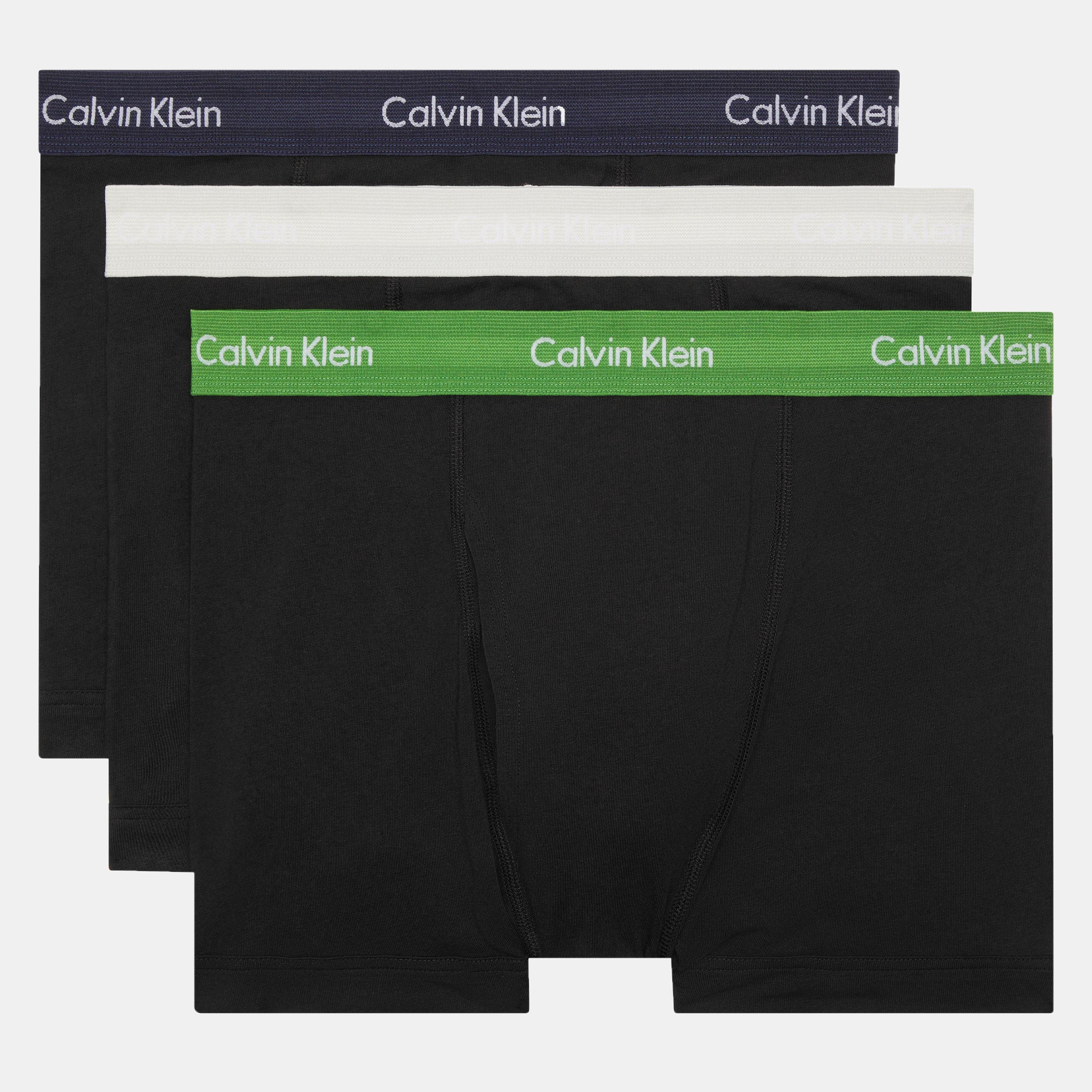 Calvin Klein 3-Pack Cotton Stretch Boxer Shorts - Blu/Grn/Wht - Medium