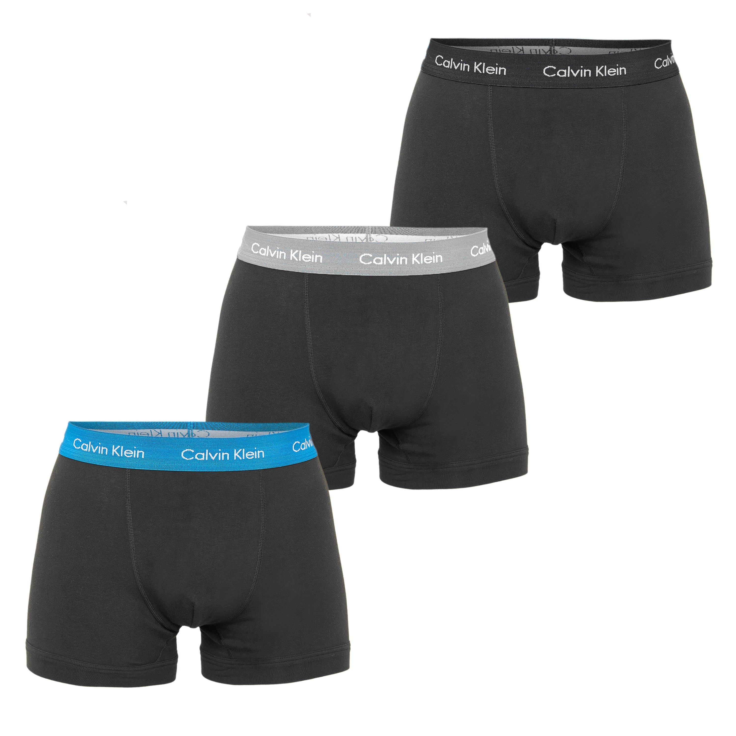 Calvin Klein Men's 3-Pack Cotton Stretch Boxer Shorts - Blk/Gry/Bluwb - Medium