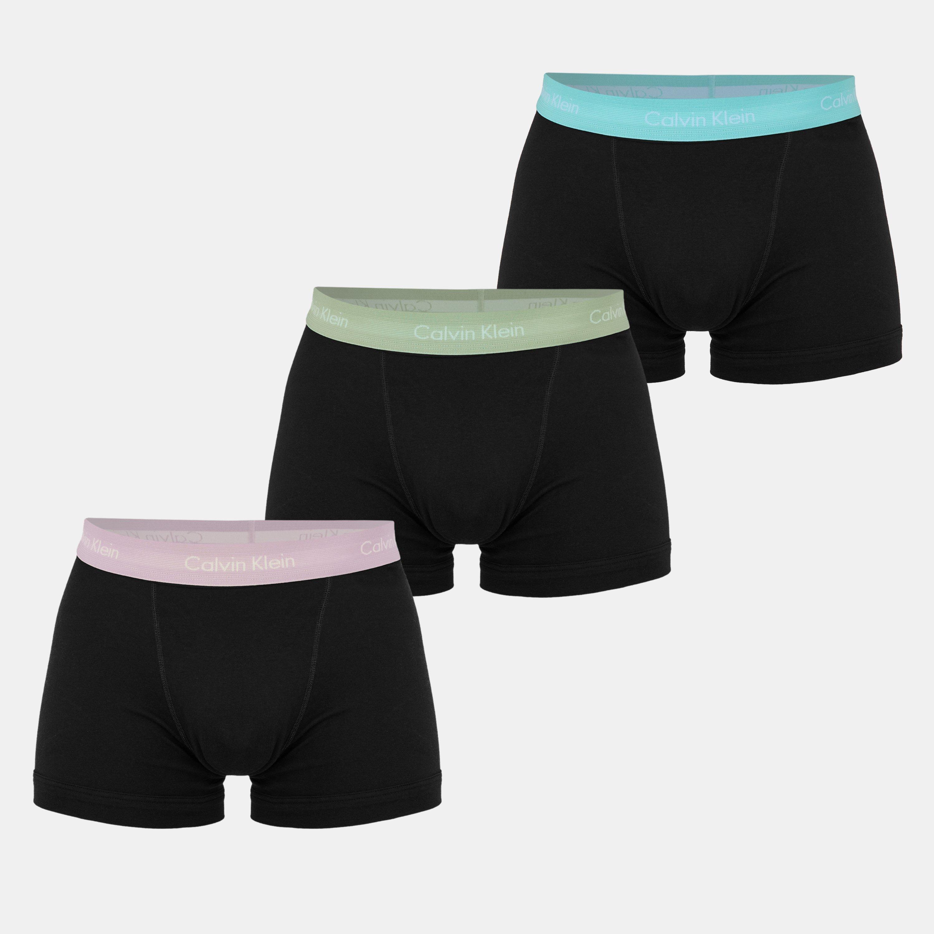 Calvin Klein 3-Pack Cotton Stretch Boxer Shorts - Pnk/Grn/Blu - Large