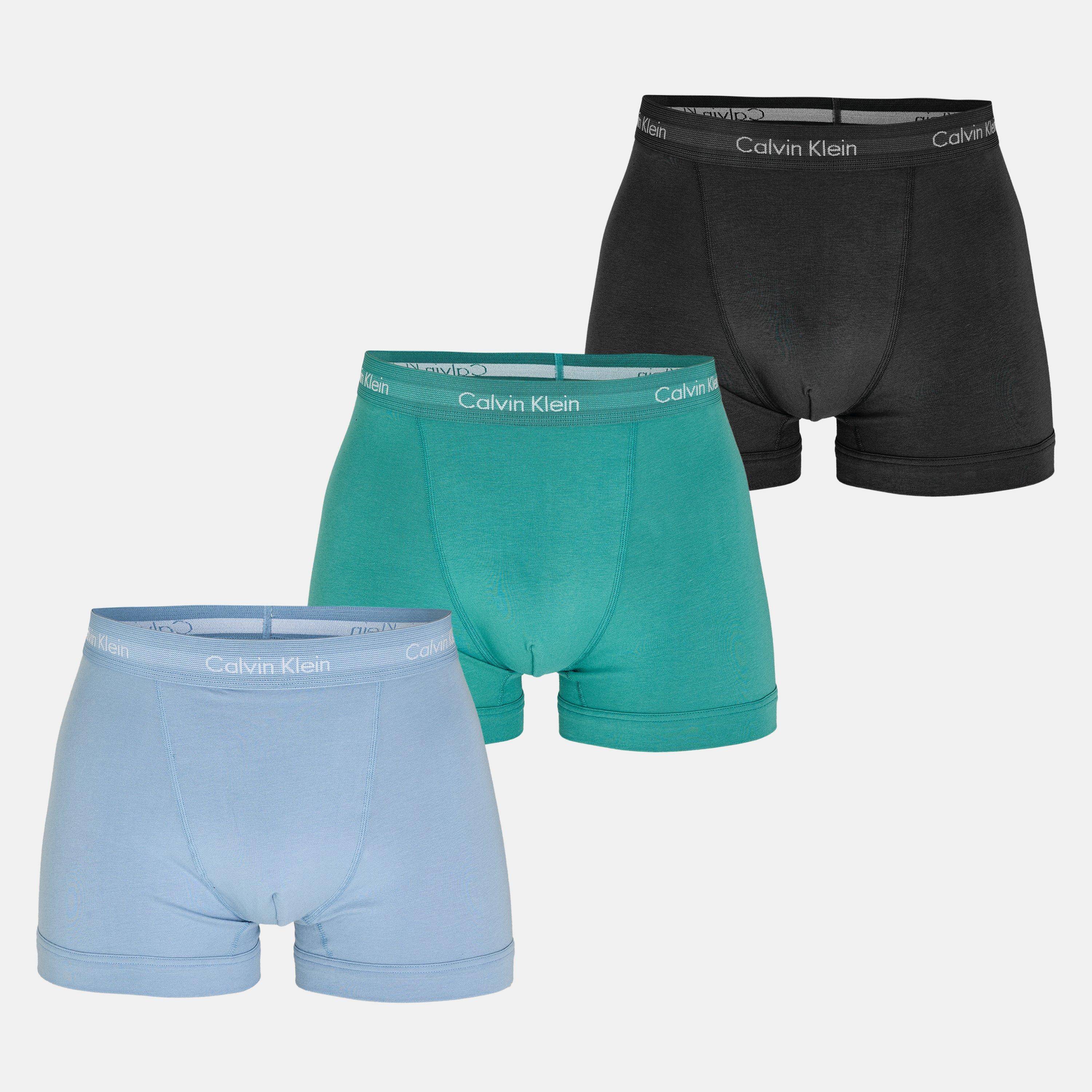 Calvin Klein 3-Pack Cotton Stretch Boxer Shorts - Blck/Blu/Blu - Large