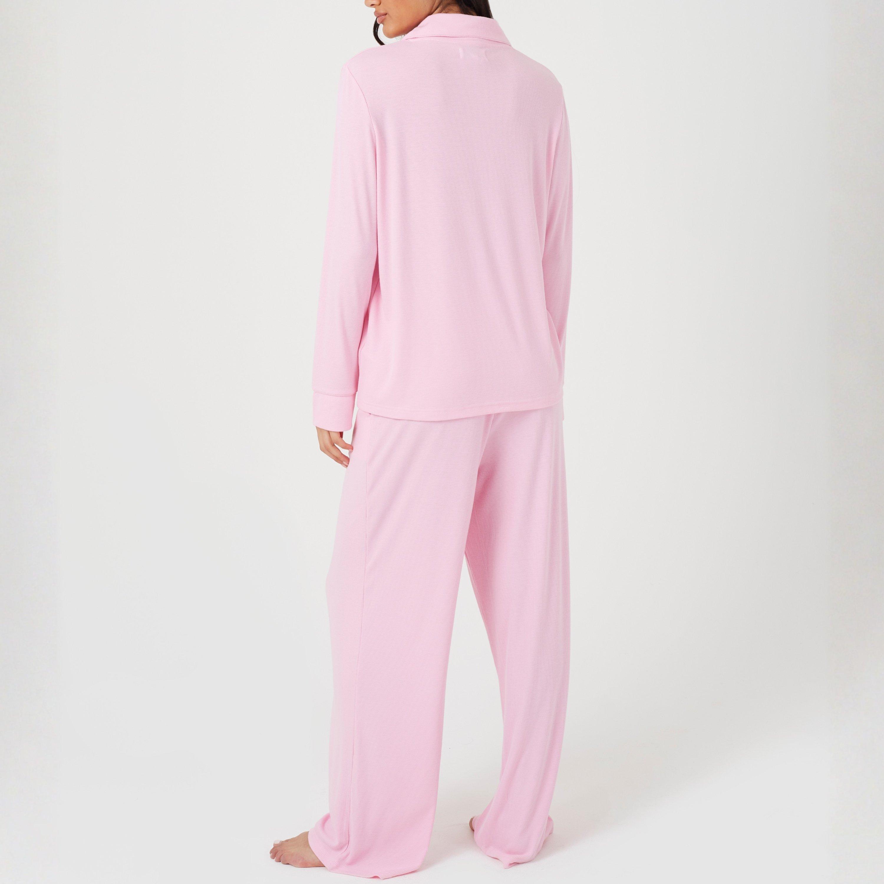 Baby Pink - Brave Soul - Brave Soul Ladies Button Down Pyjama Set - 2