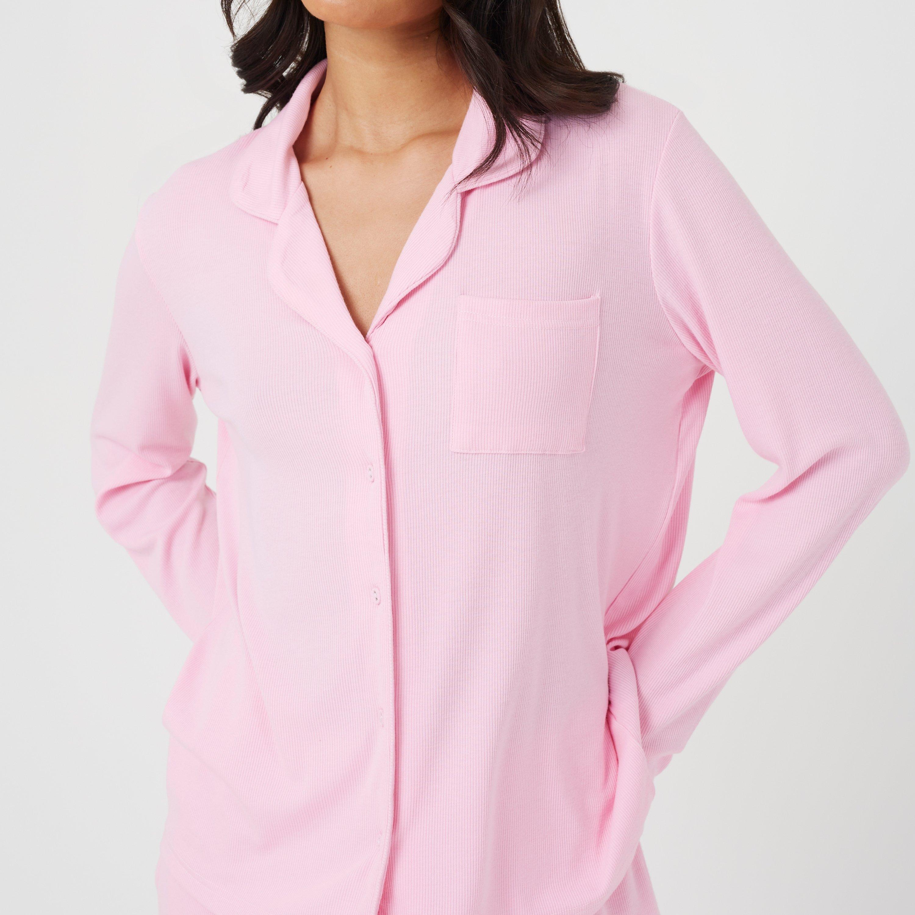 Baby Pink - Brave Soul - Brave Soul Ladies Button Down Pyjama Set - 3
