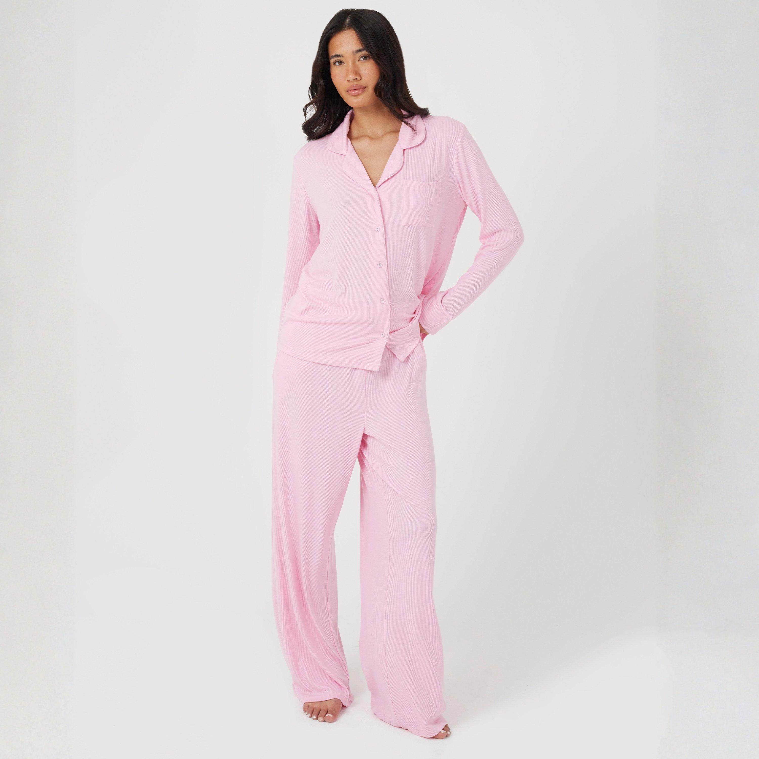 Baby Pink - Brave Soul - Brave Soul Ladies Button Down Pyjama Set - 4
