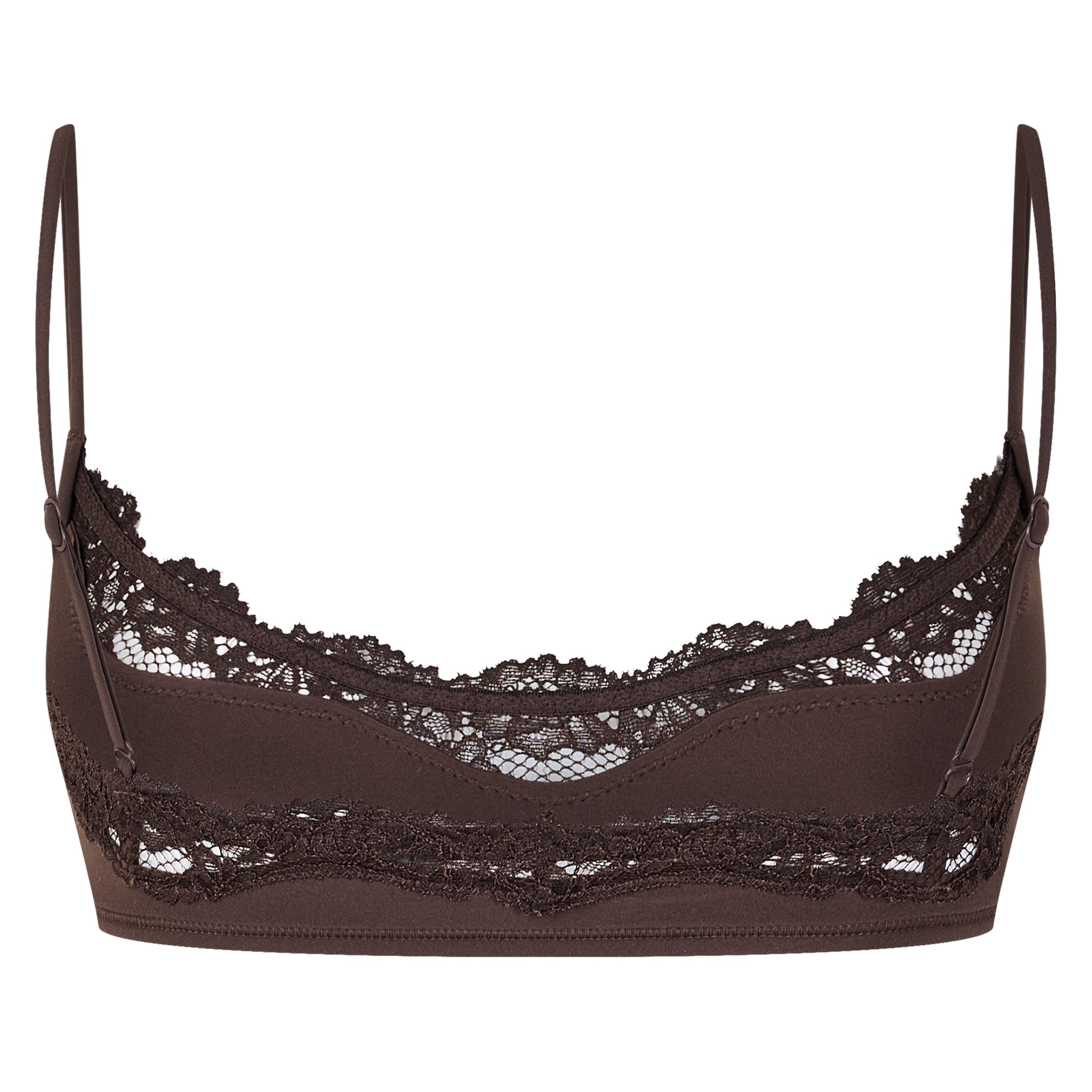 Espresso - SKIMS - Womens Fits Everybody Lace Scoop Bralette - 2