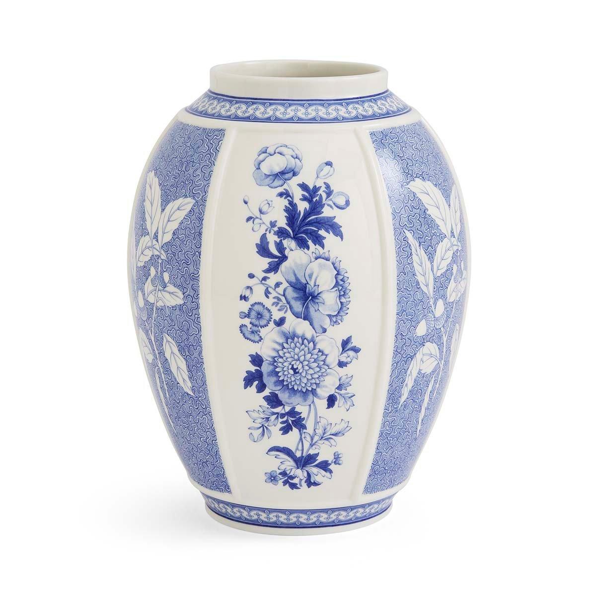 Spode  Blue Italian British Flowers Vase - Blue White