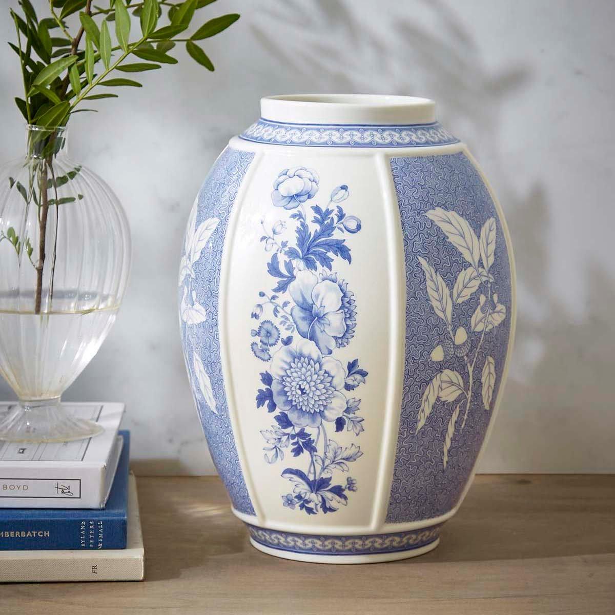 Blue White - Spode - Blue Italian British Flowers Vase - 8