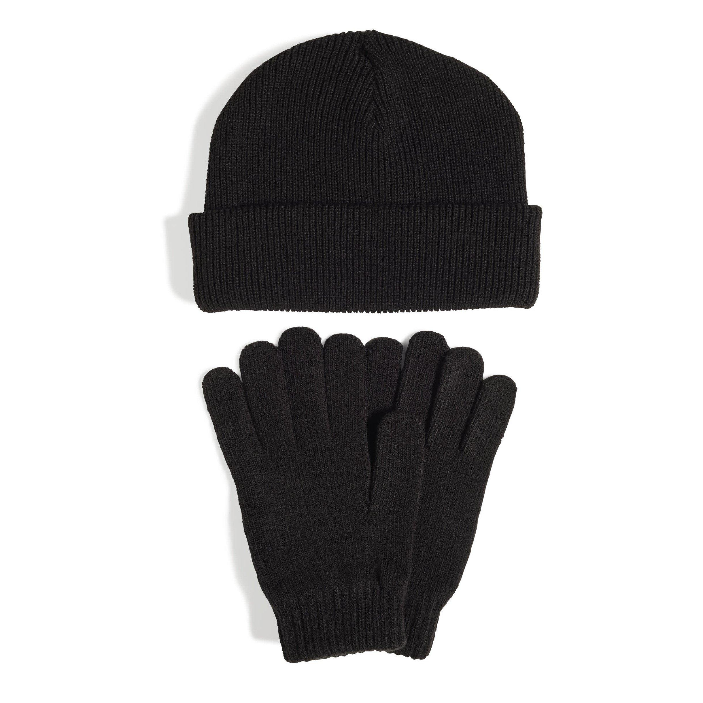 Black/White - adidas - Adults Beanie Hat and Glove Set - 2