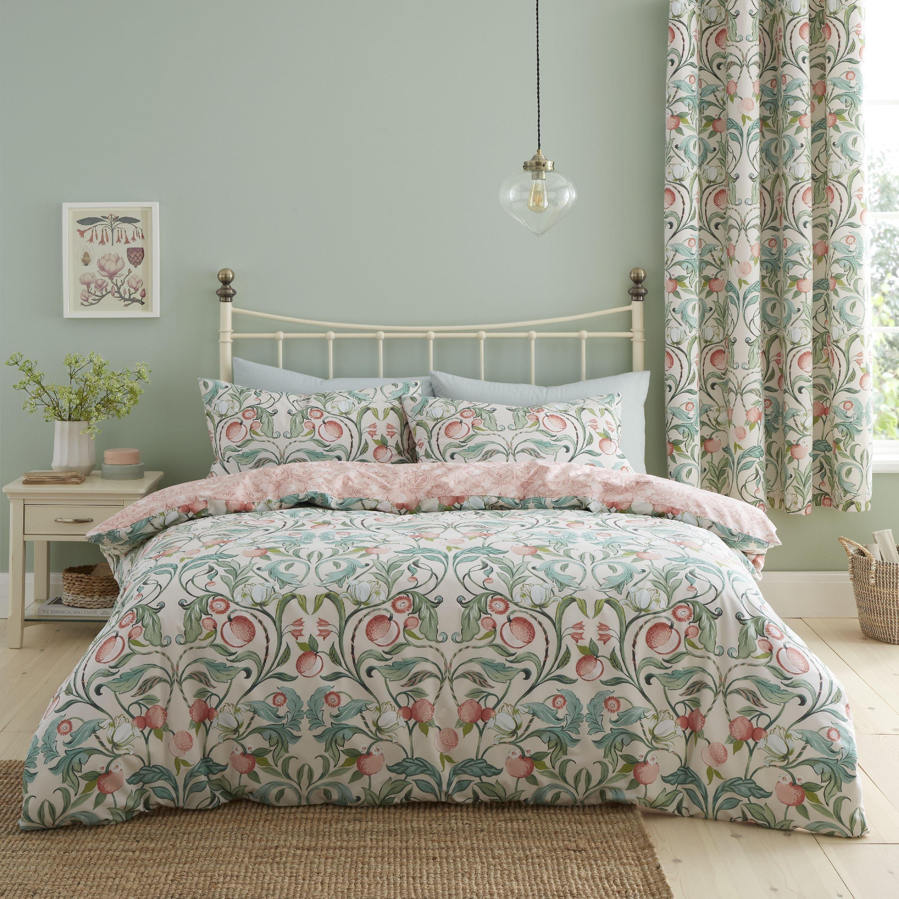 Natural - Catherine Lansfield - Clarence Floral Reversible Duvet Cover Set - 1