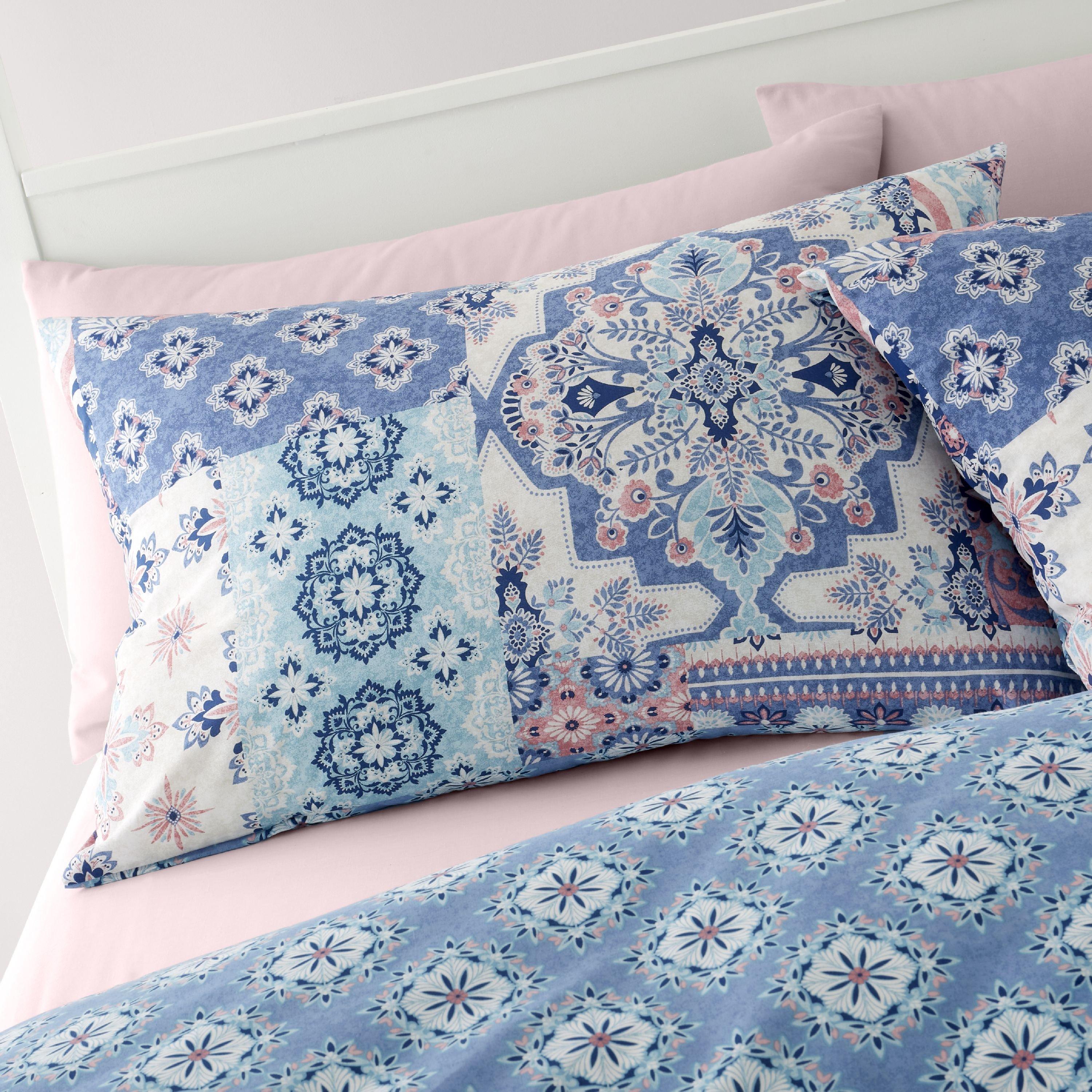 Blauw - Catherine Lansfield - Patchwork Reversible Duvet Cover Set - 3