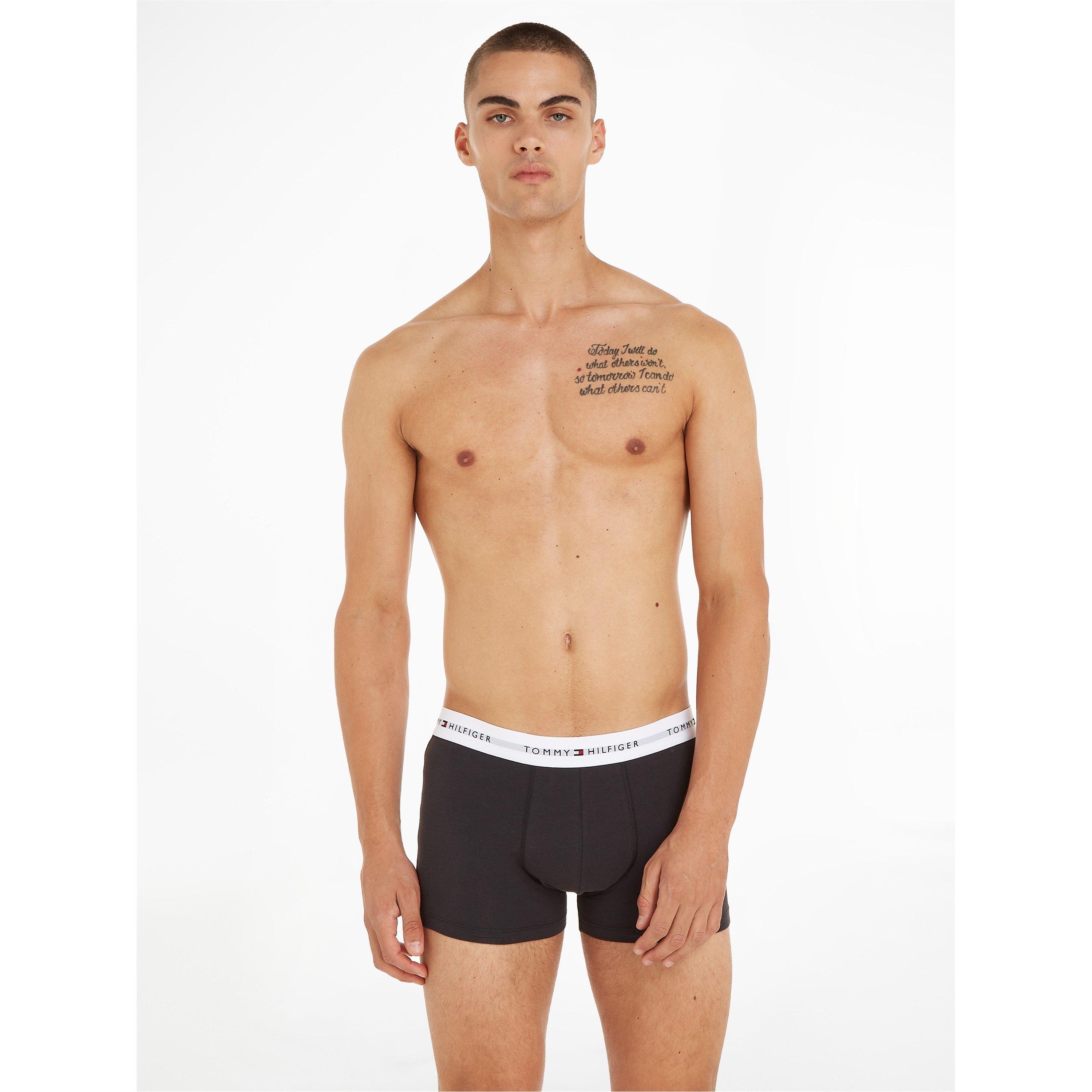Blk/Wht/Gry 0UC - Tommy Hilfiger - 3 Pack Logo Waistband Trunks - 3