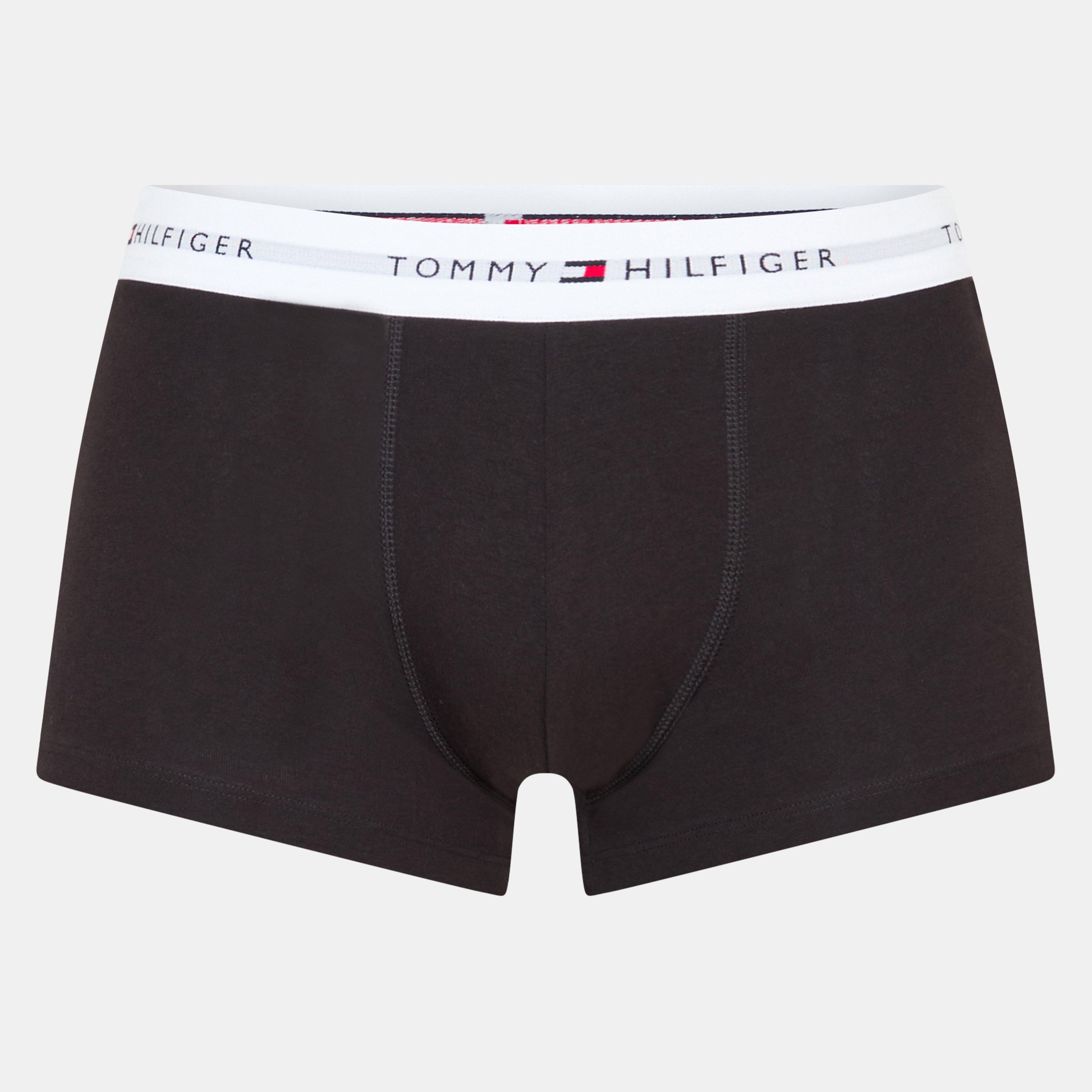 Tommy Hilfiger Men's 3-Pack Logo Waistband Trunks - Blk/Blk/Blk - Small