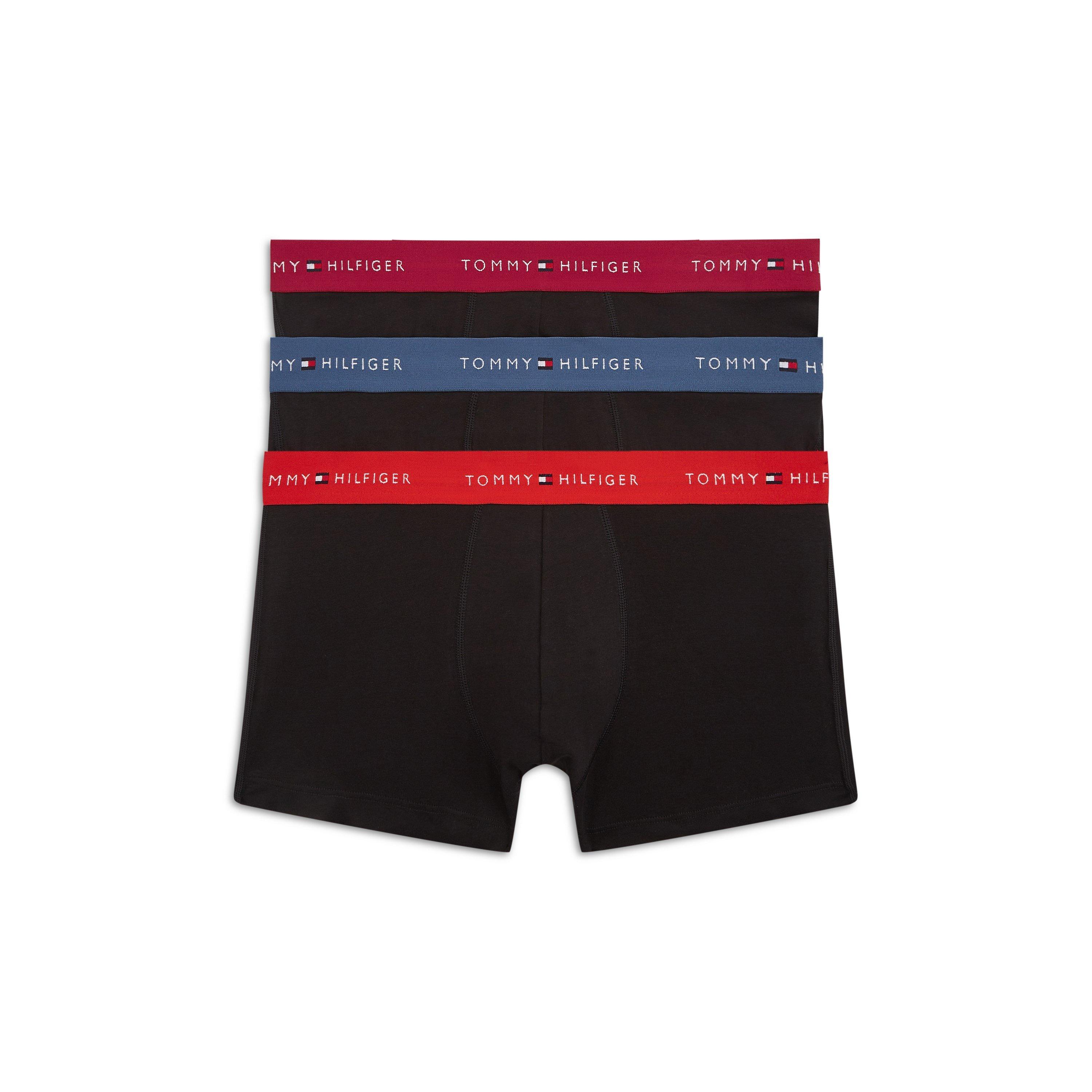 Tommy Hilfiger Men's 3-Pack Logo Waistband Trunks - Black 0Sw - X Large
