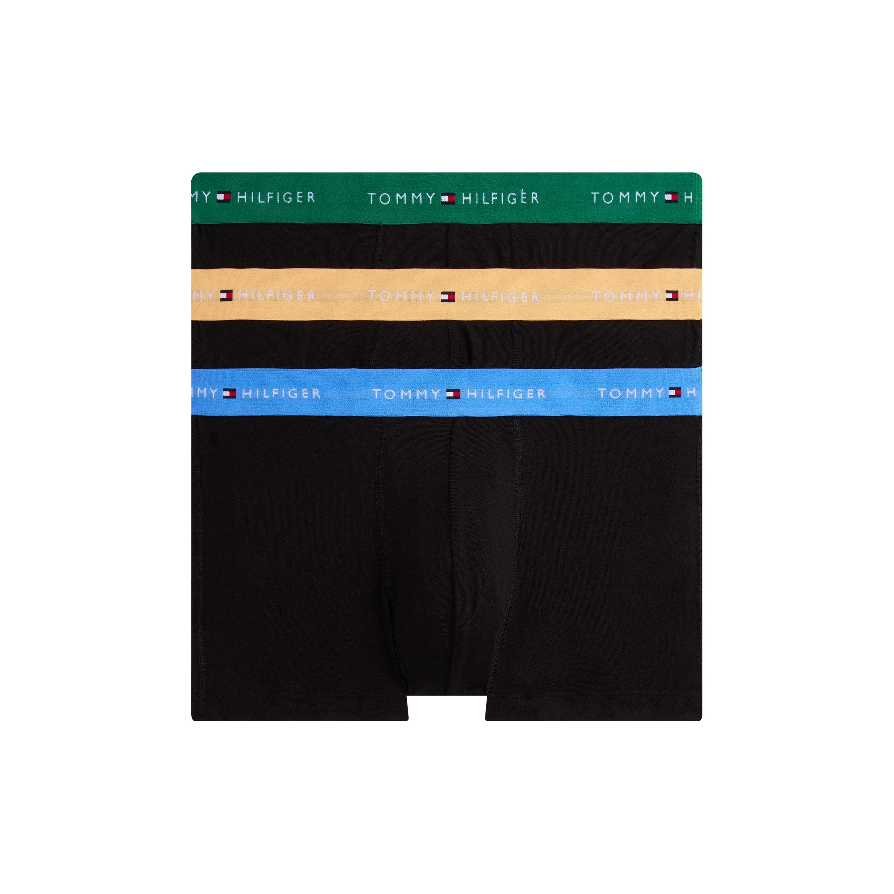 Tommy Hilfiger Men's 3-Pack Logo Waistband Trunks - Orng/Blu/Grn - Large