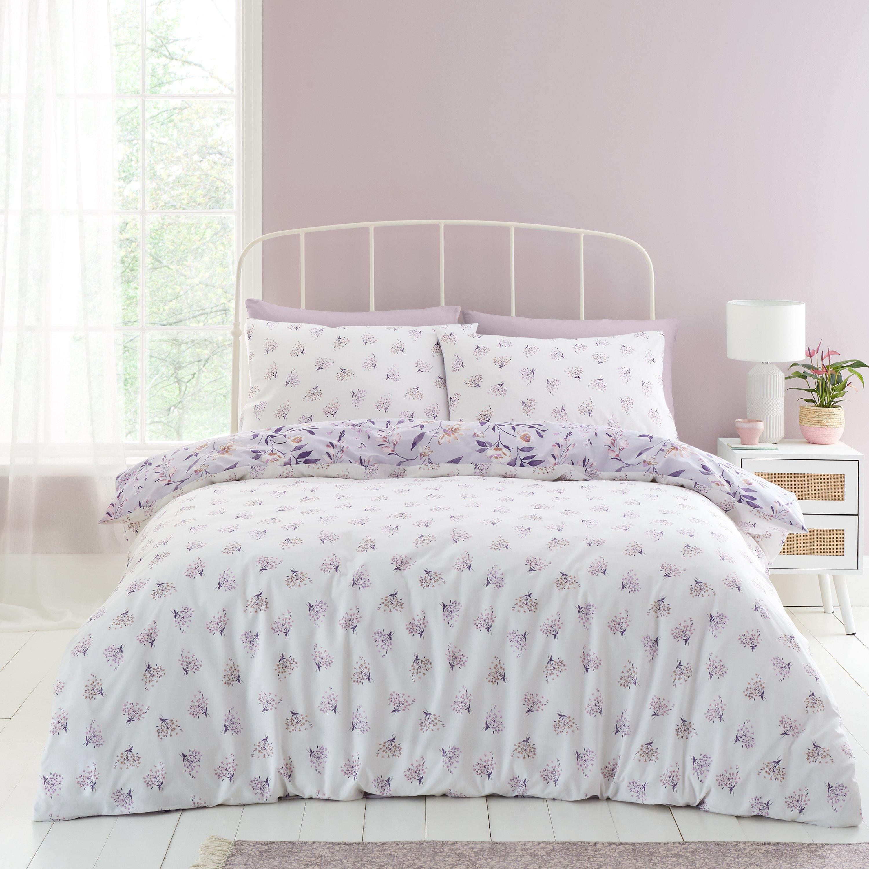 Flieder - Catherine Lansfield - Floral Reversible Duvet Cover Set - 2