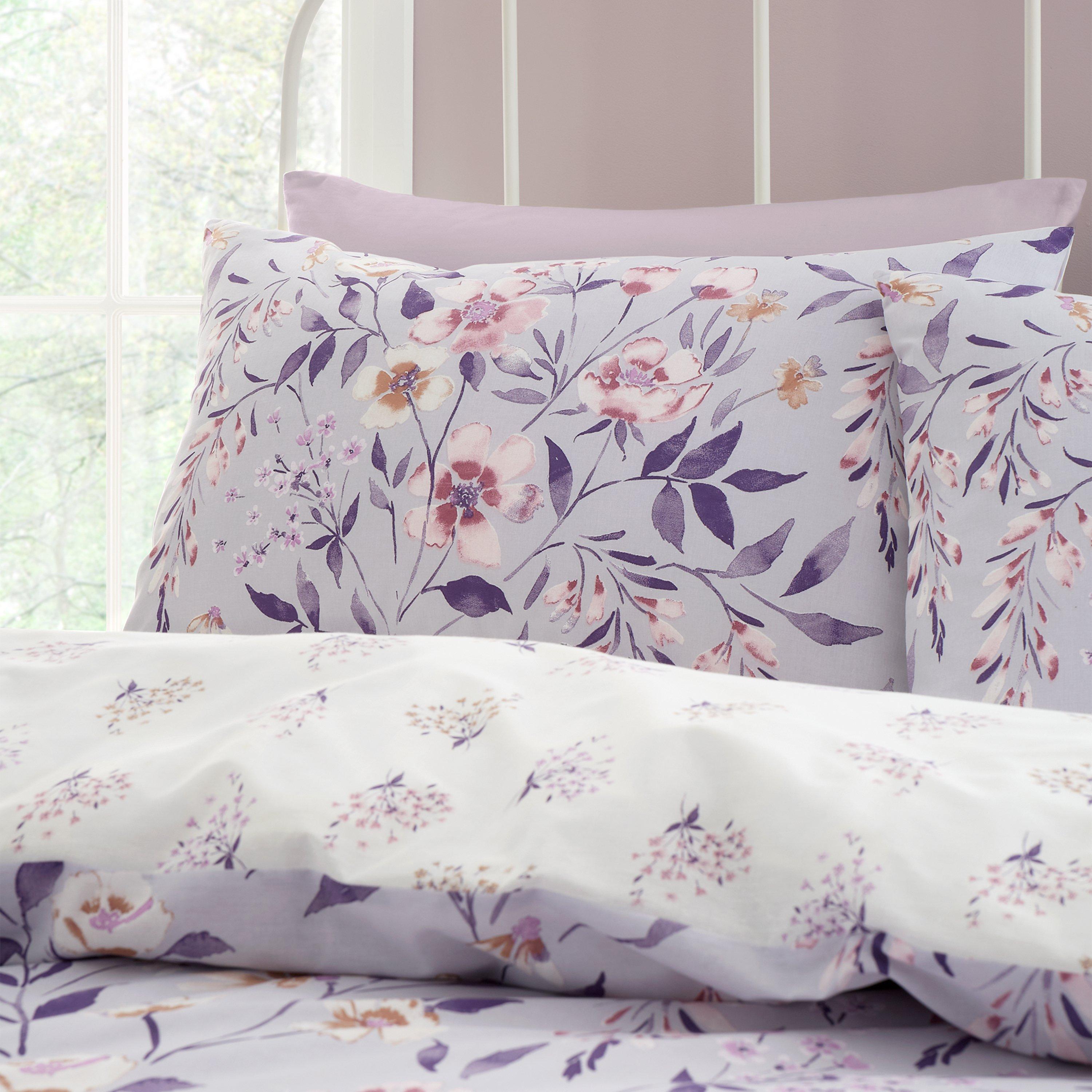 Flieder - Catherine Lansfield - Floral Reversible Duvet Cover Set - 3