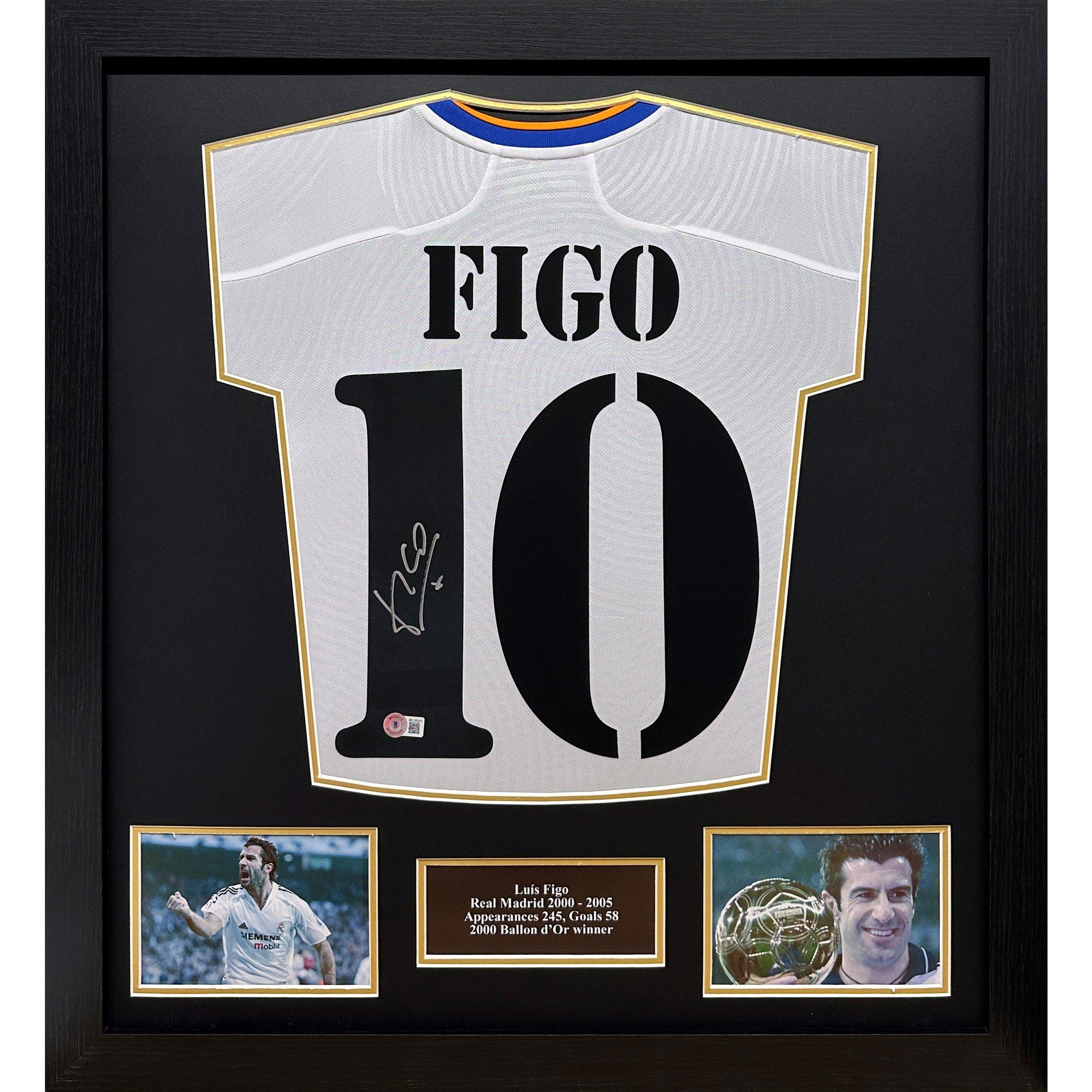 White - AllStarSignings Ltd - Luis Figo signed Real Madrid shirt
