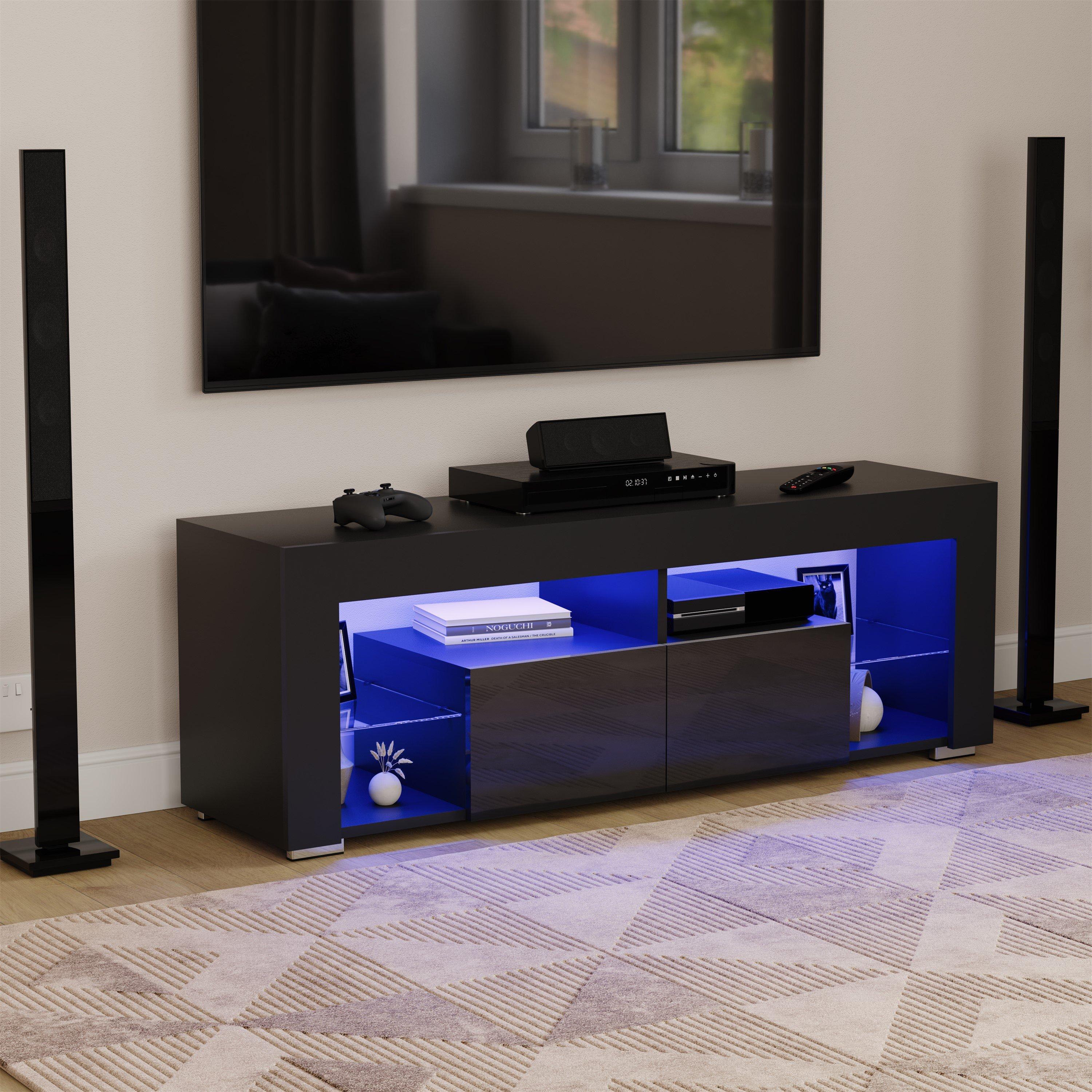 Lassic  Vida Designs Luna 2 Drawer Led Tv Unit - Black - 2 Drawer