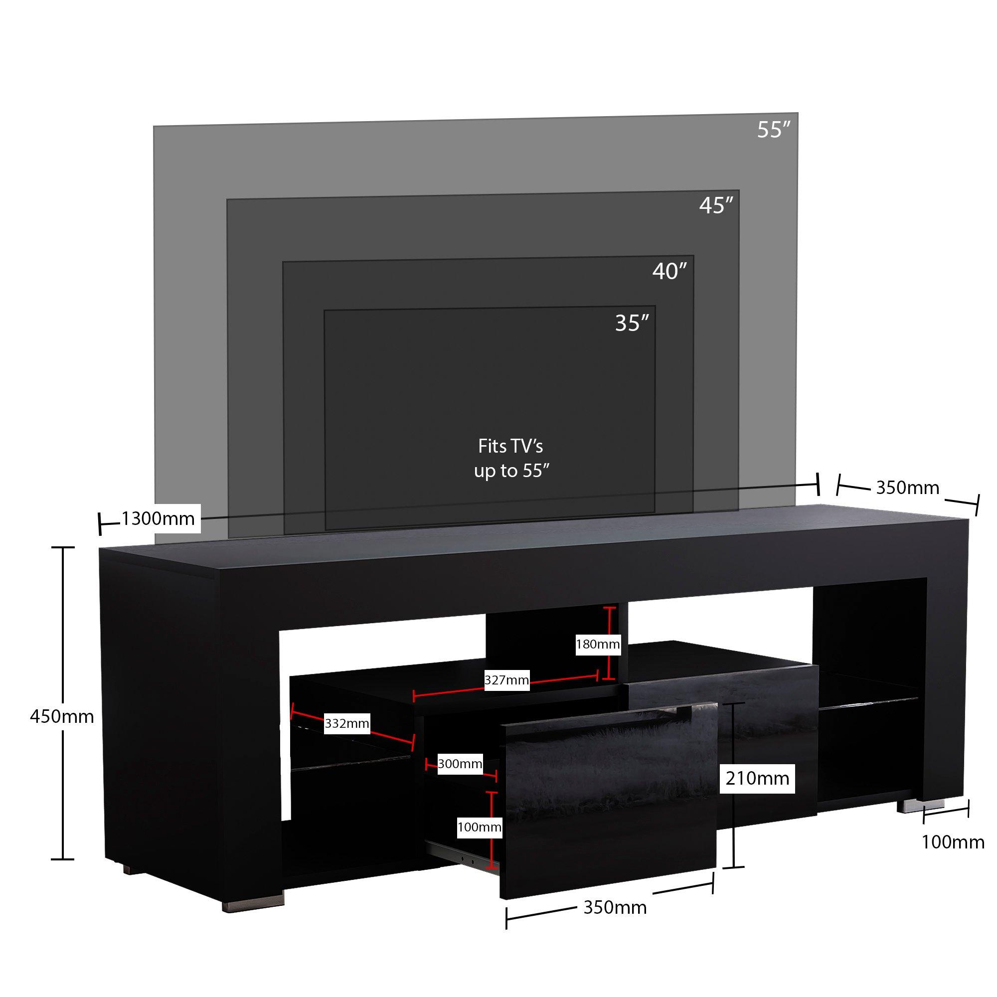Black - Lassic - Vida Designs Luna 2 Drawer LED TV Unit - 2